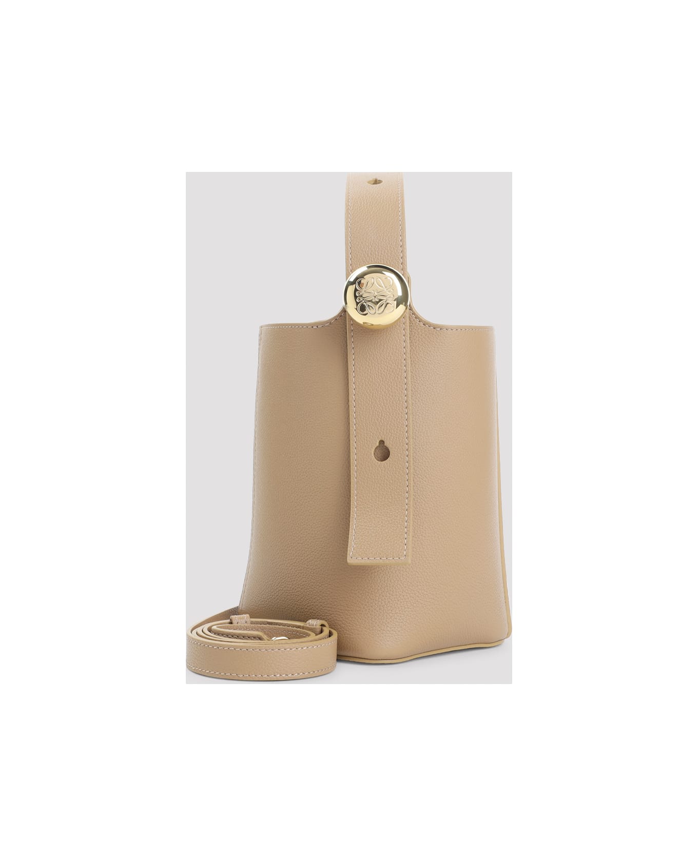 Loewe Pebble Bucket Mini Bag - Latte