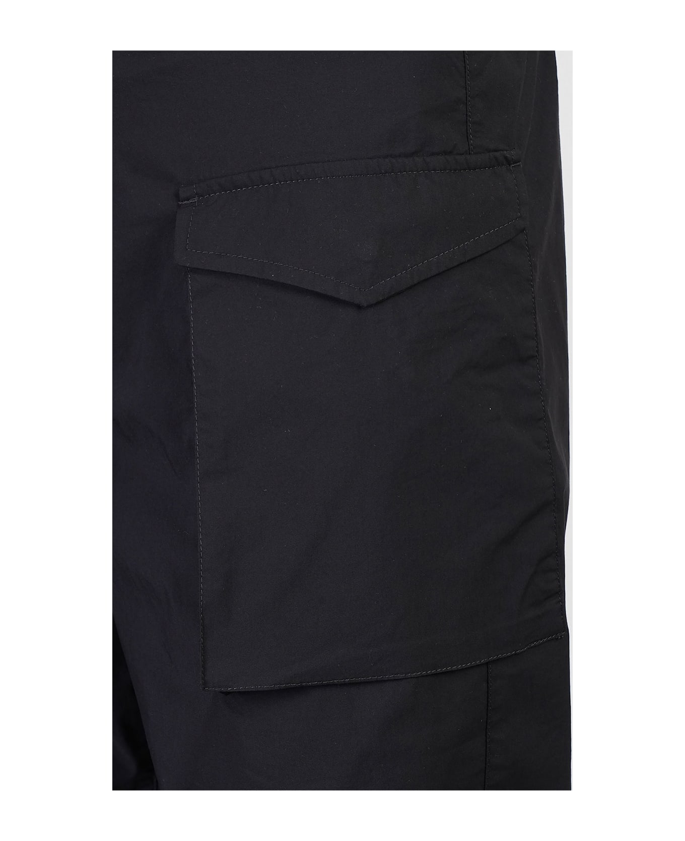 Aspesi Lou Bis Shorts In Black Cotton - black
