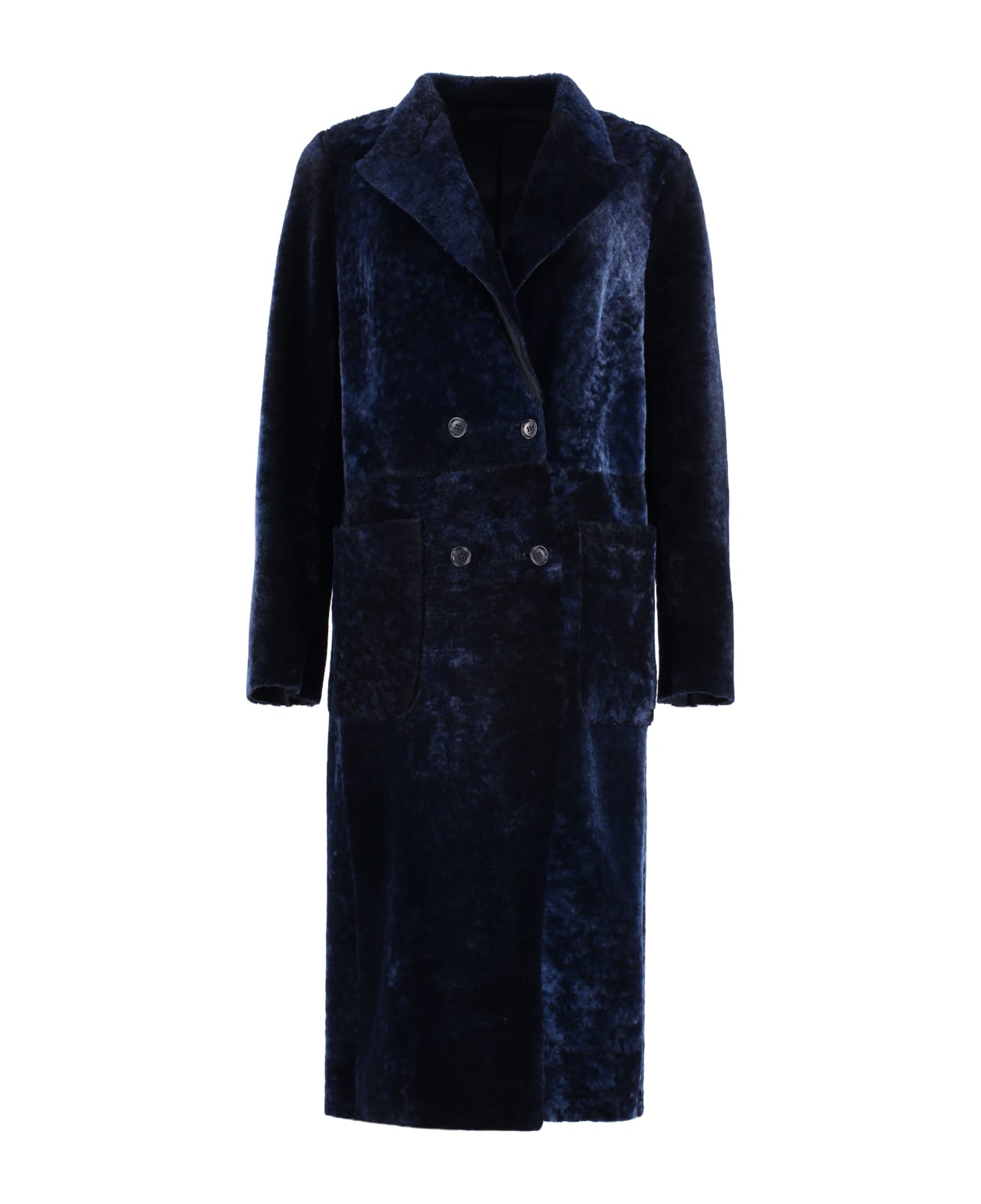 Salvatore Santoro Lamb Fur Coat - blue