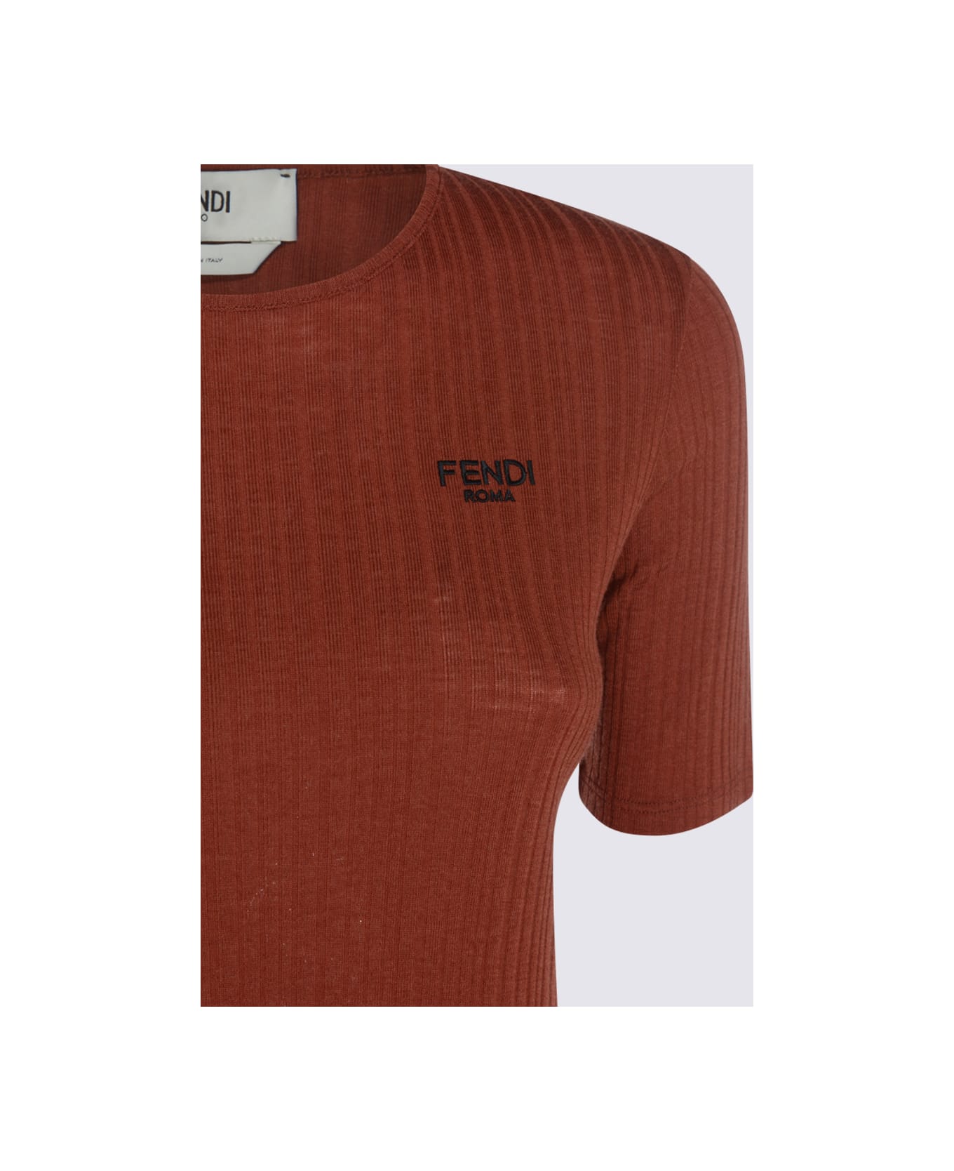 Fendi Dark Red Wool Knitwear - Rust