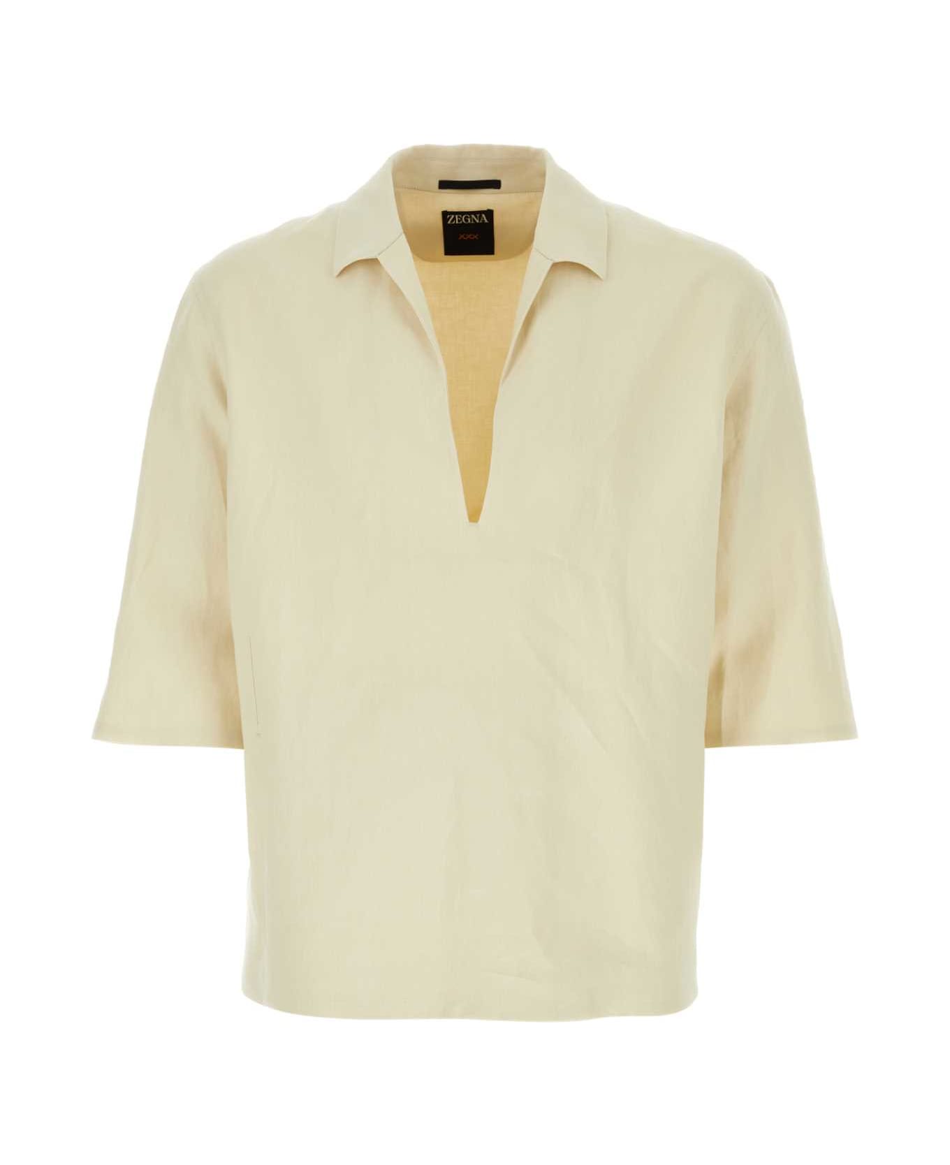 Zegna Sand Linen Shirt - G シャツ