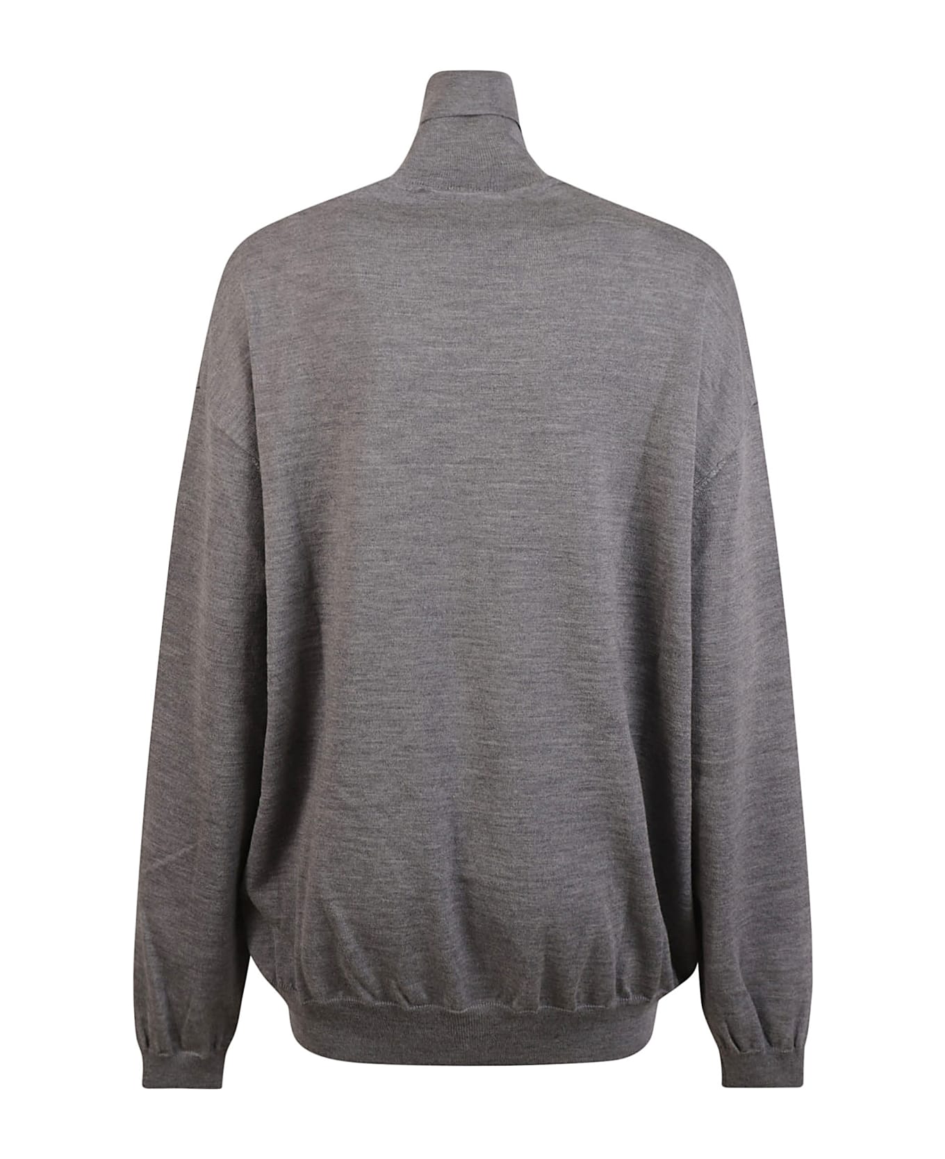 Moschino Oversized Turtleneck Ribbed Pullover - Grey