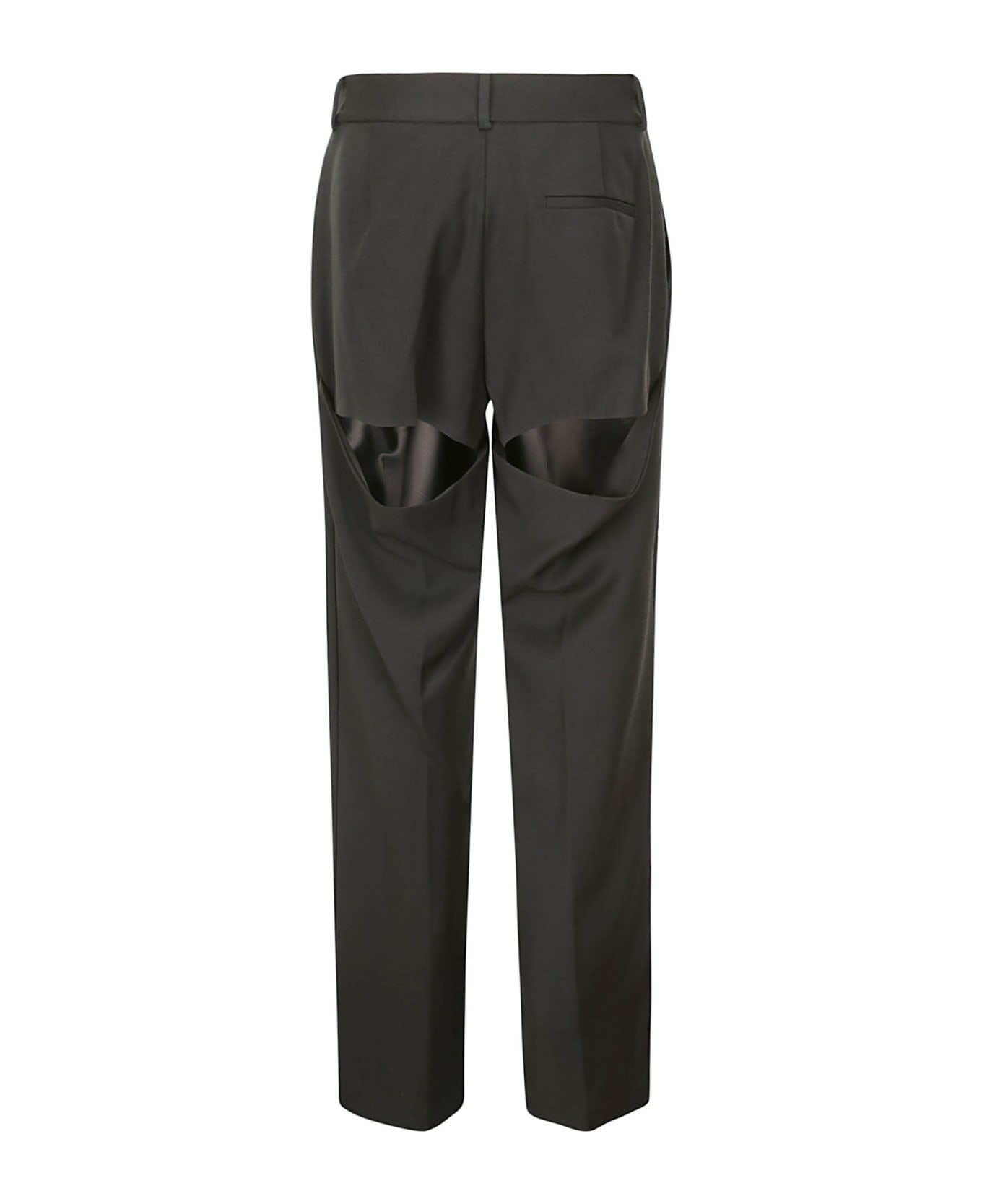 AREA Crystal Button Slit Trouser - CHARCOAL ボトムス