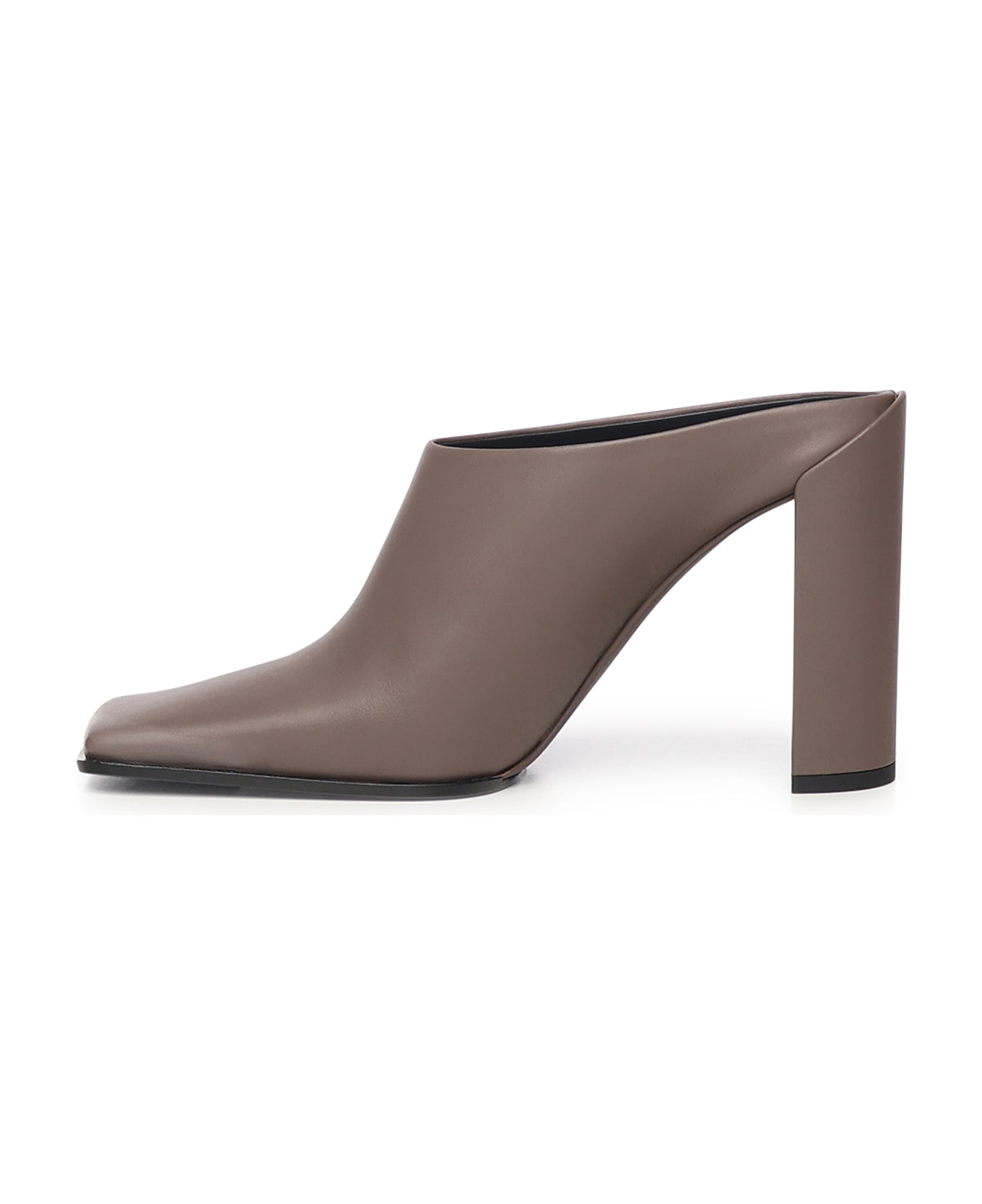 Alaia Square Mule In Calfskin - Tourterelle