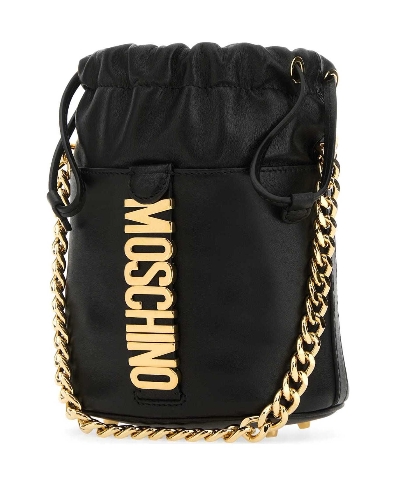 Moschino Black Leather Bucket Bag - NERO トートバッグ