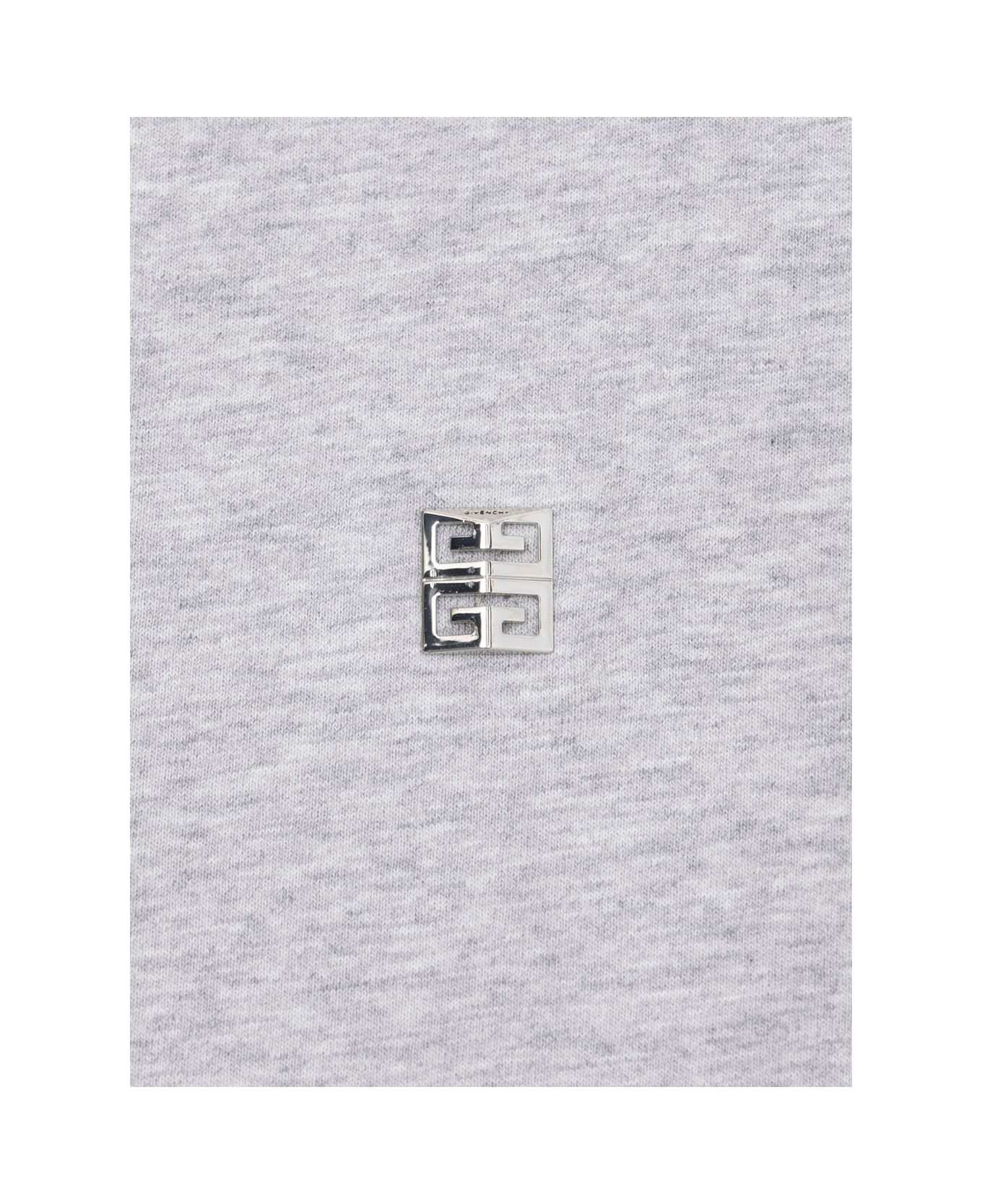 Givenchy Grey Crewneck T-shirt With 4g Logo On The Front And Logo Lettering On The Rear In Cotton Boy - Grey