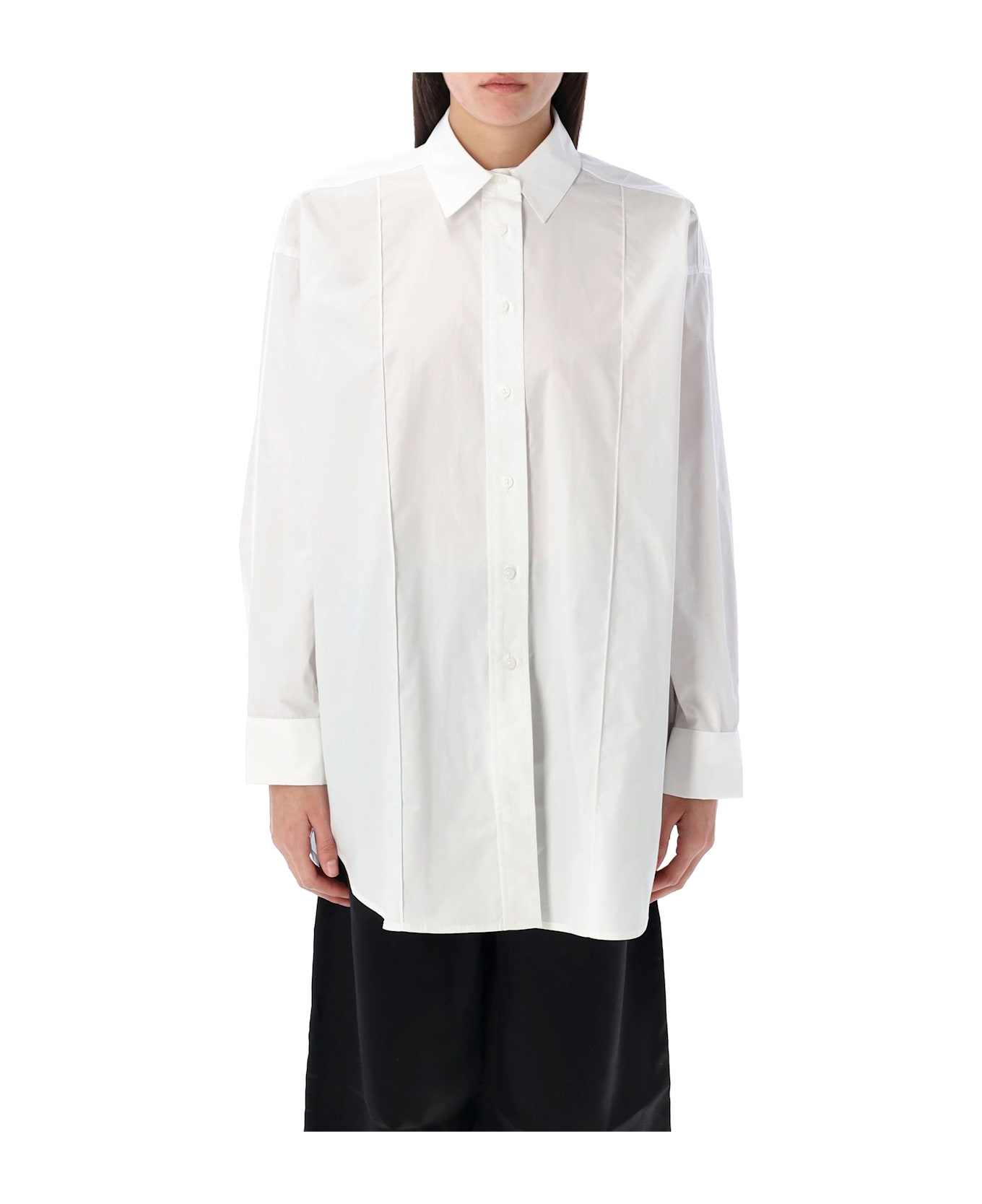 REMAIN Birger Christensen Oversize Pintuck Shirt - BRIGHT WHITE