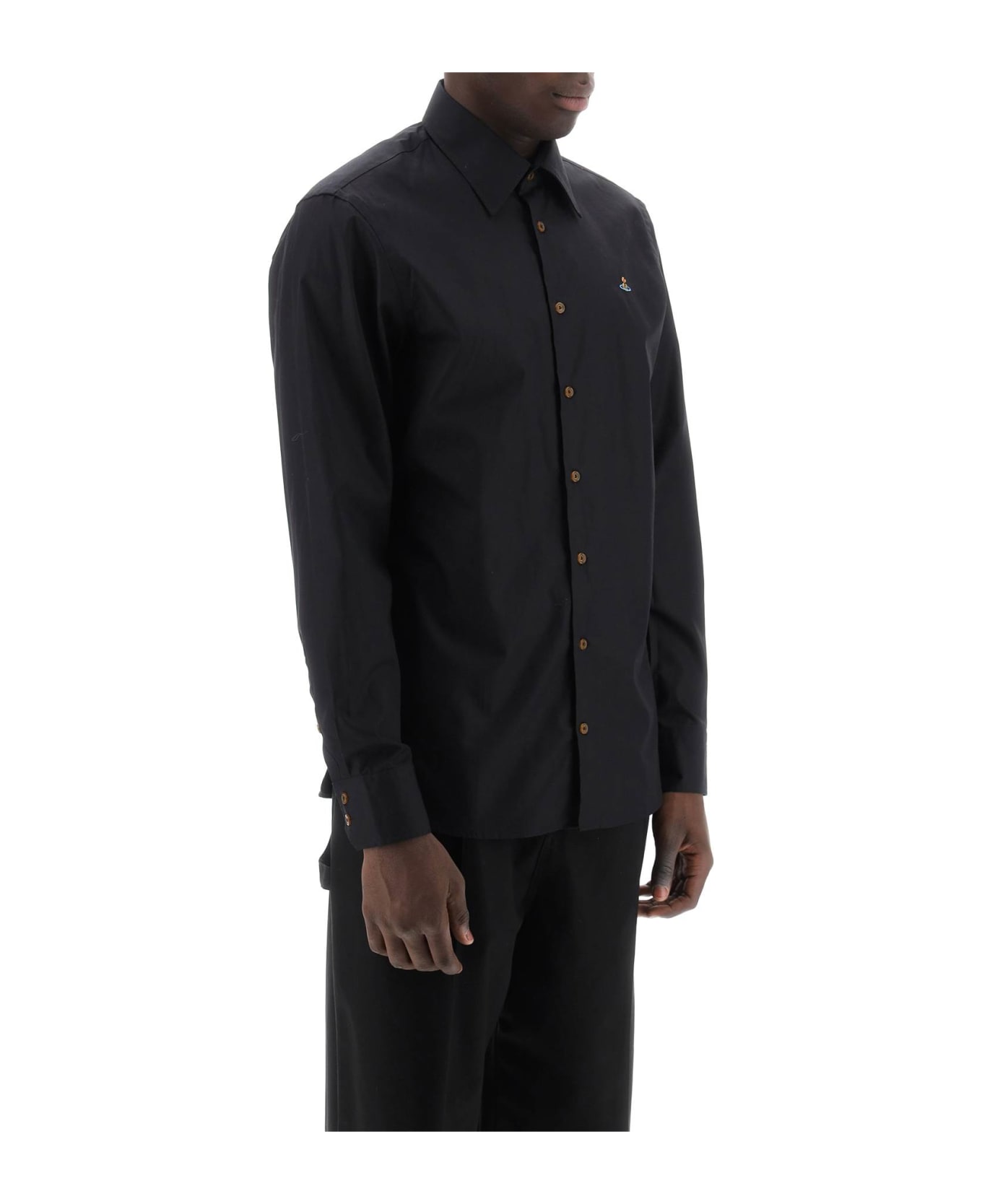 Vivienne Westwood Ghost Shirt With Orb Embroidery - BLACK (Black)