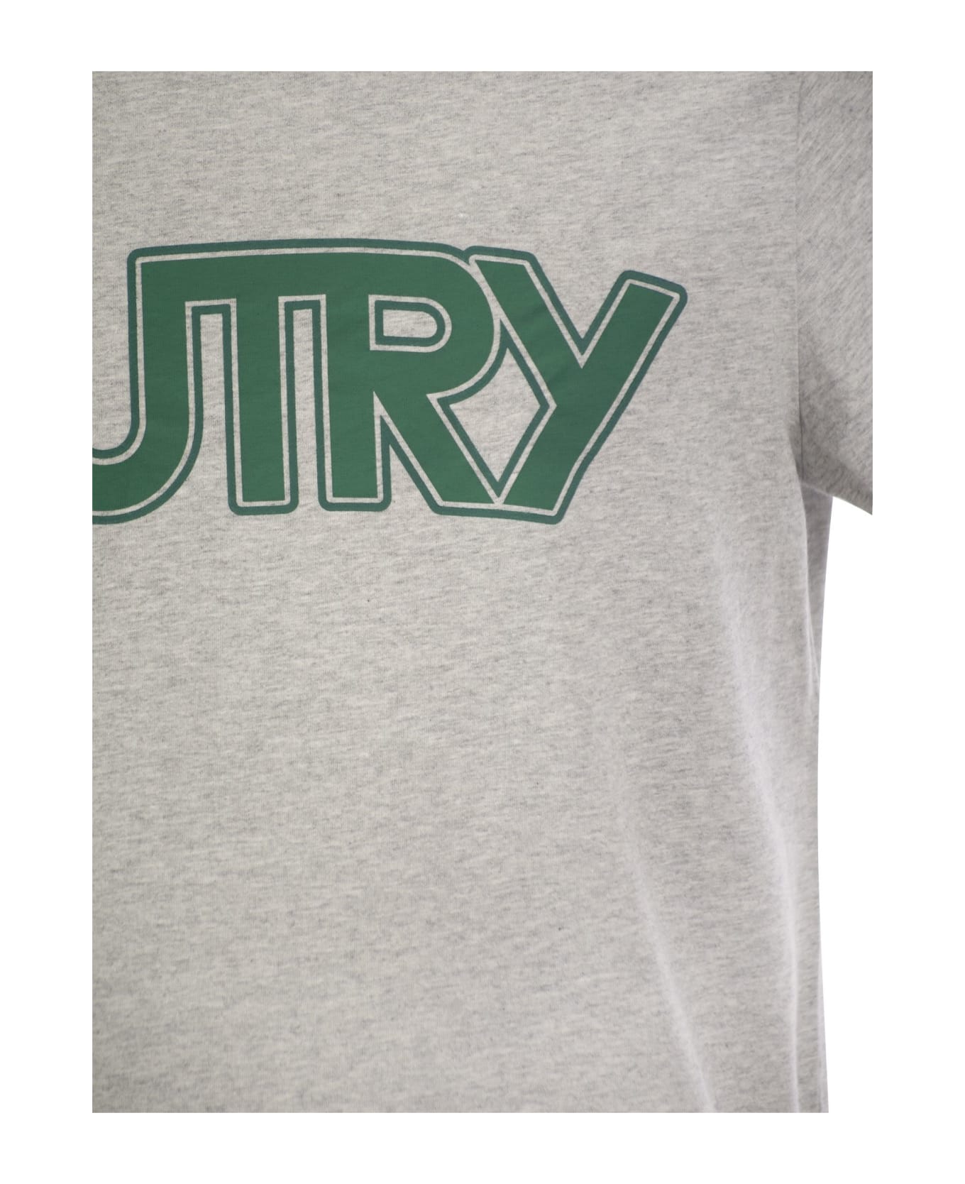 Autry Crew-neck T-shirt With Front Logo - Grey