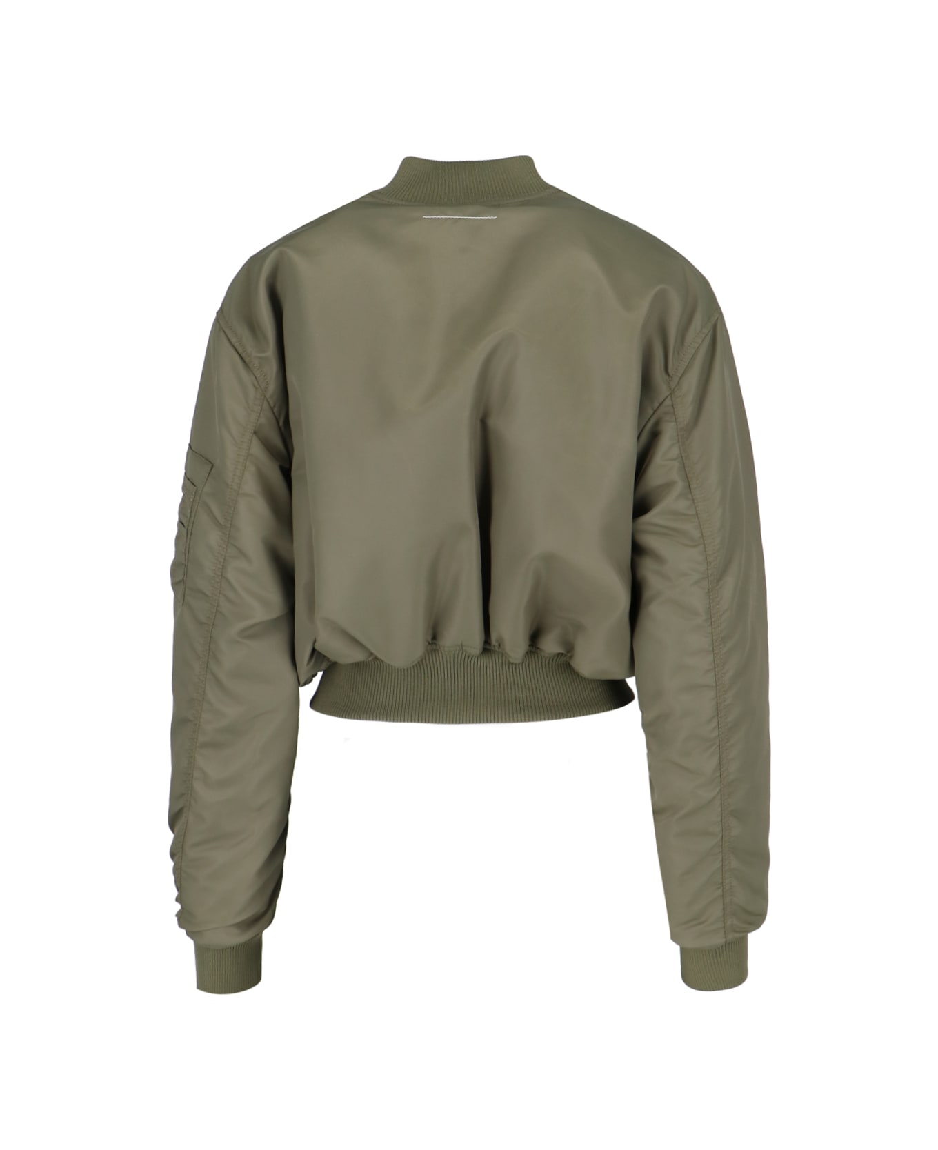 MM6 Maison Margiela Logo Crop Bomber Jacket - Khaki