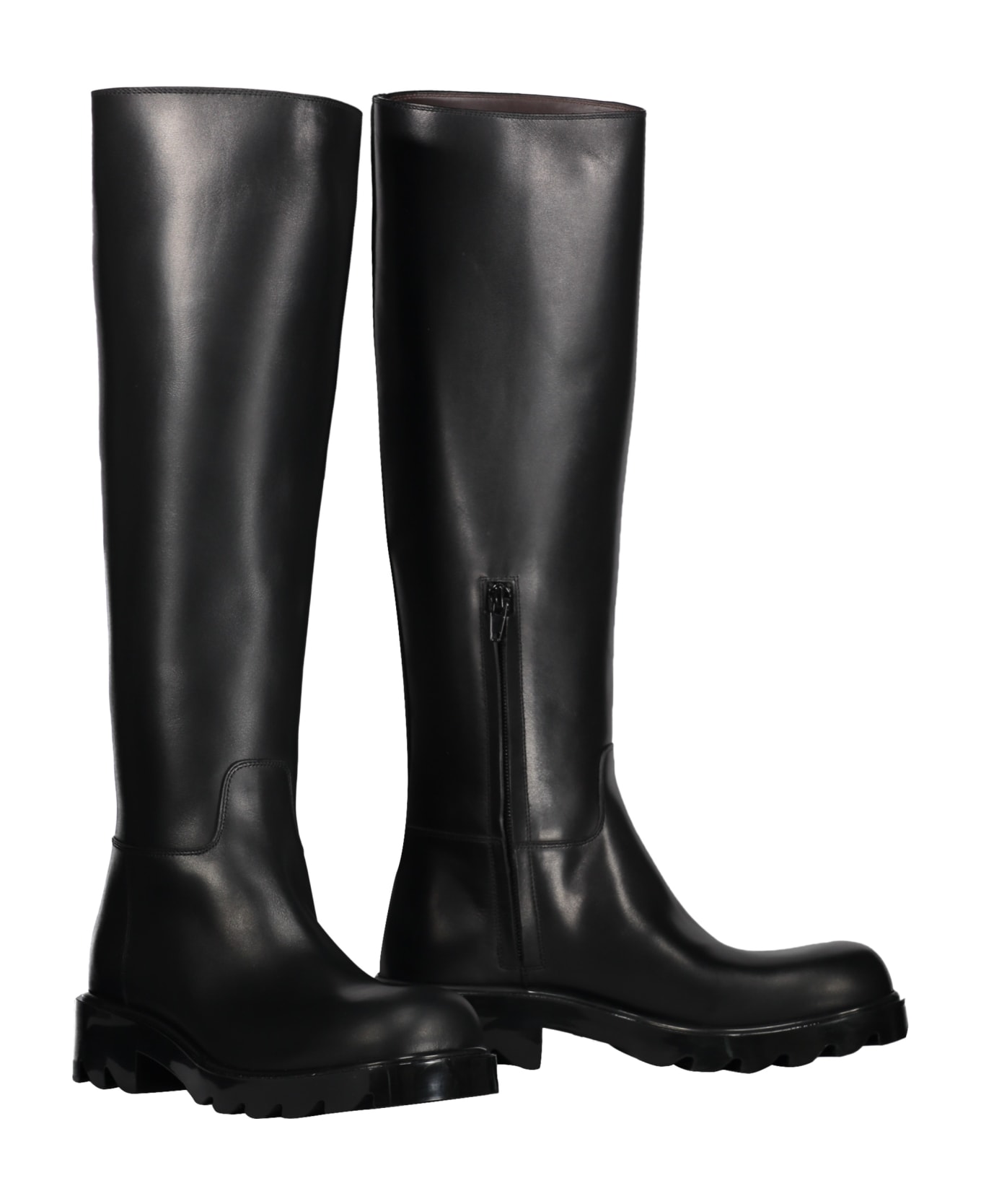 Bottega Veneta Strut Leather Boots - black