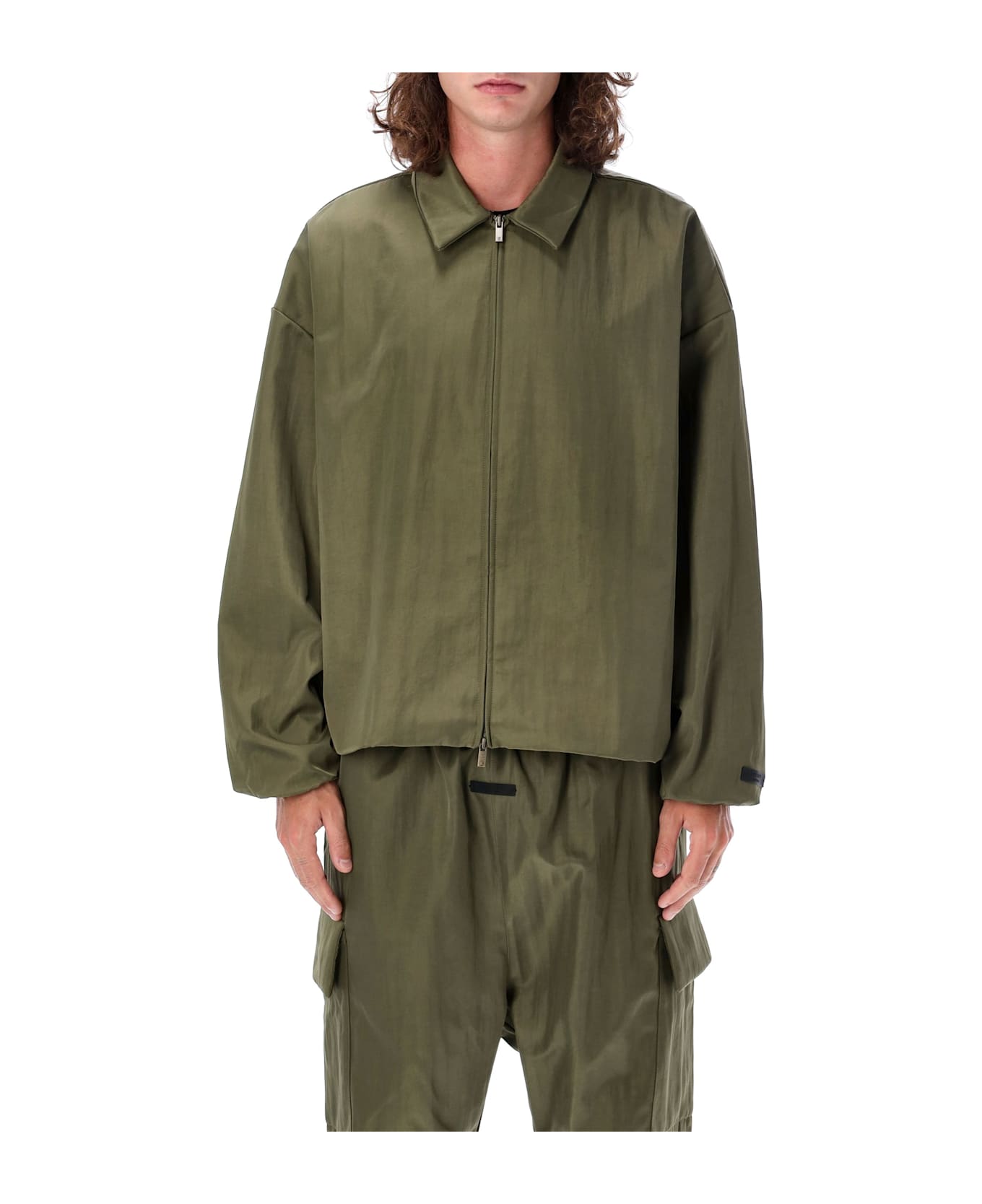 Fear of God Textured Nylon Trucker Jacket - MIULITARY