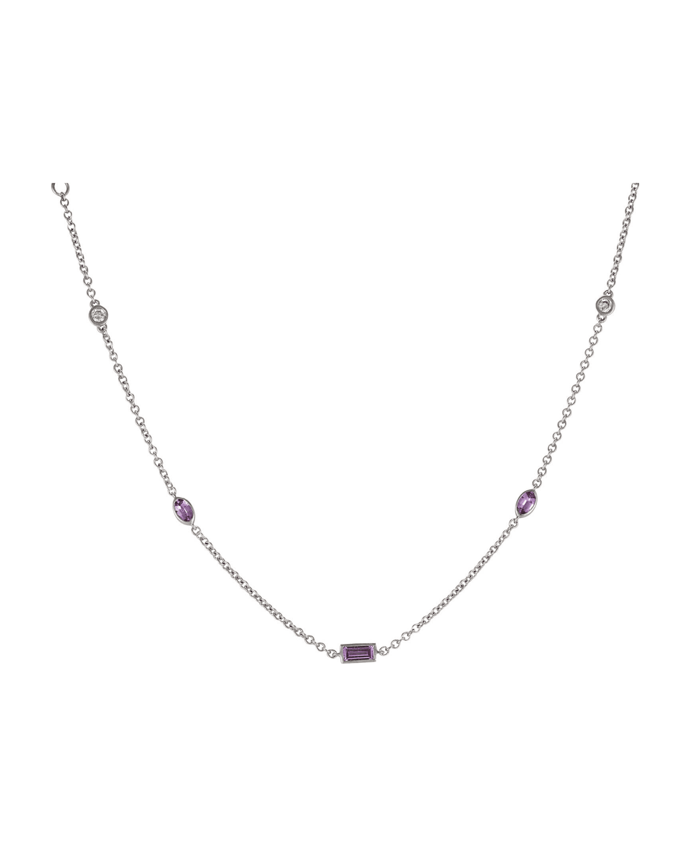 Lo Spazio Jewelry Lo Spazio Pink Sapphire and Diamond Necklace - Pink ネックレス