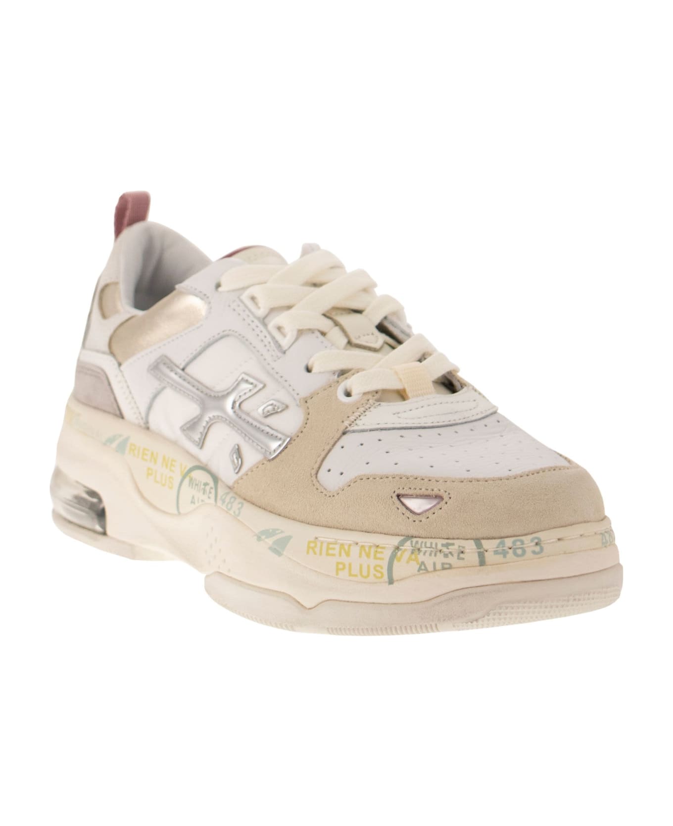 Premiata 'draked' Multicolor Leather Blend Sneakers - White/ivory スニーカー