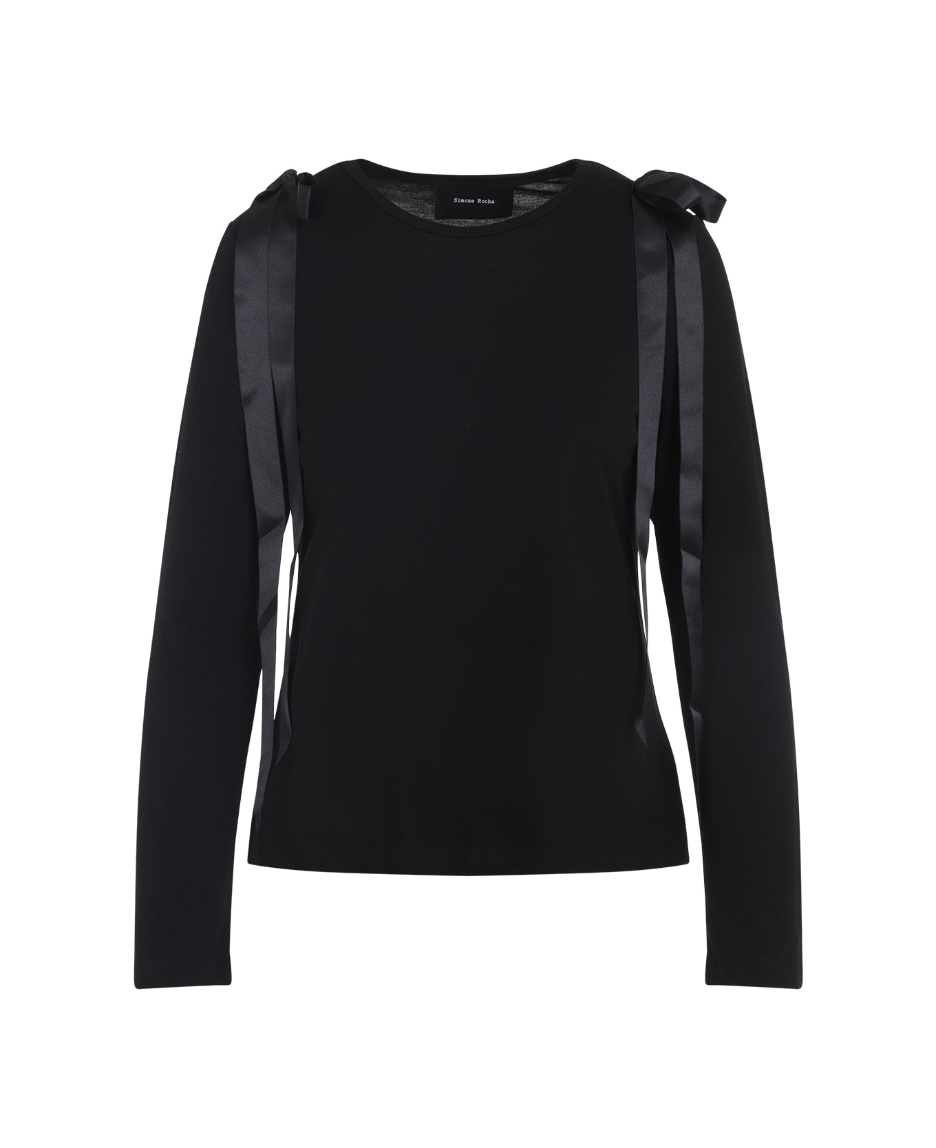 Simone Rocha Bow Ribbon T-shirt - Black