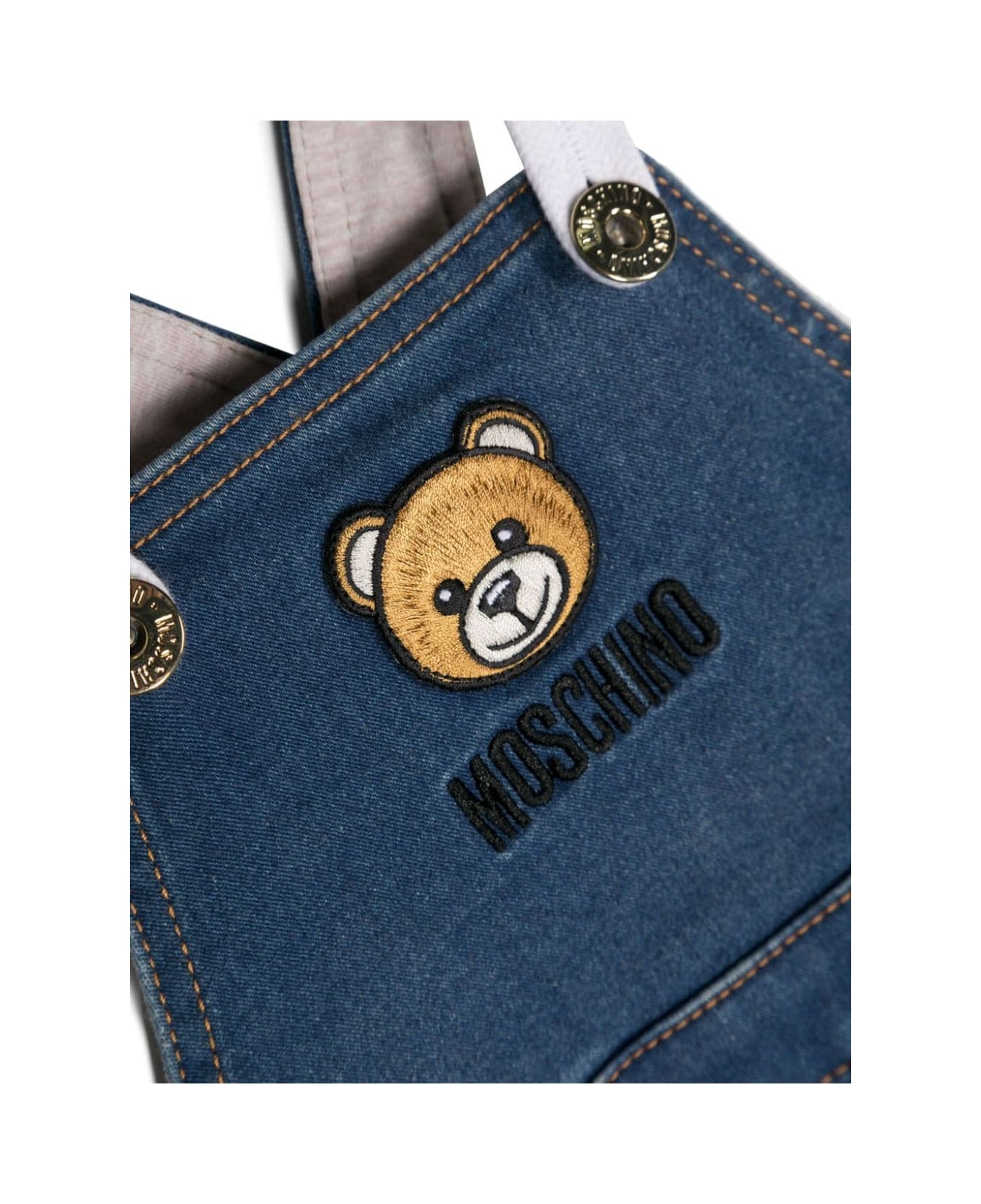 Moschino Salopette Denim Teddy Bear - Blue ボディスーツ＆セットアップ