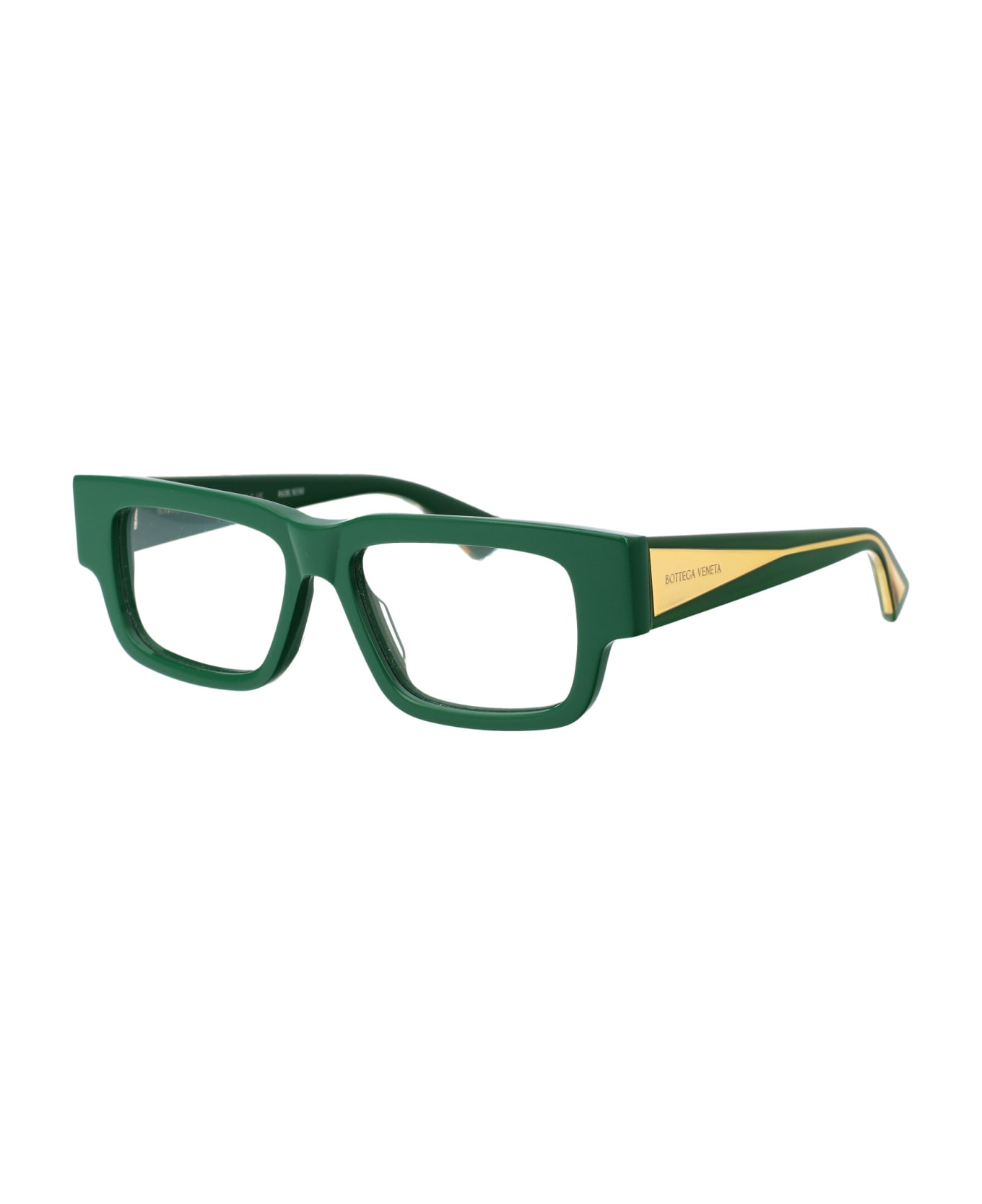 Bottega Veneta Eyewear Bv1280o Glasses - 003 GREEN CRYSTAL TRANSPARENT