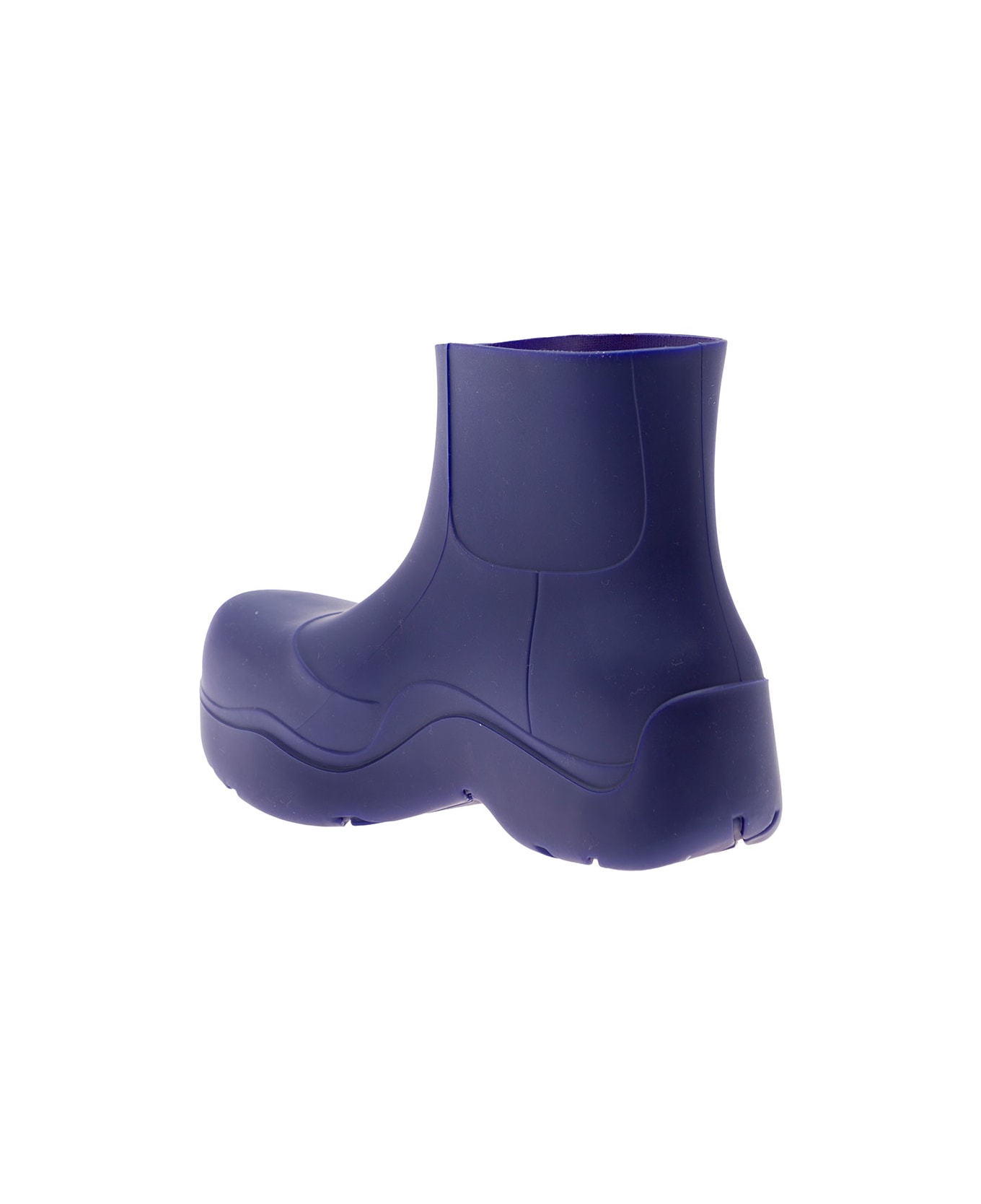 Bottega Veneta 'puddle' Blue Boots With Chunky Platform And Matte Finish In Rubber Woman - Violet