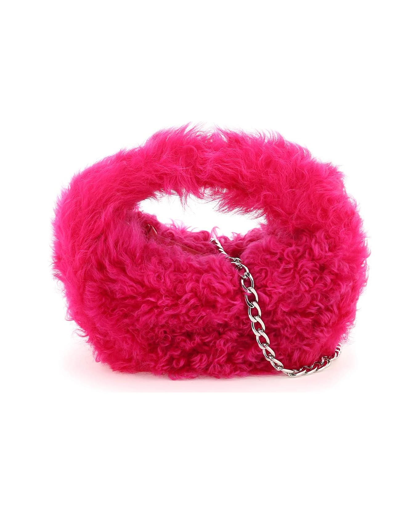 BY FAR Shearling Baby Cush Bag - FUCHSIA (Fuchsia)