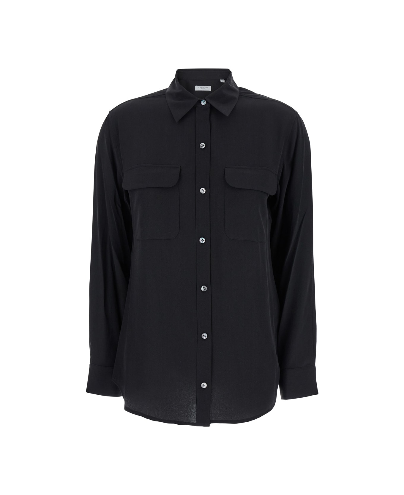 Equipment 
signature
 Black Shirt With Patch Pockets In Silk Woman - Black