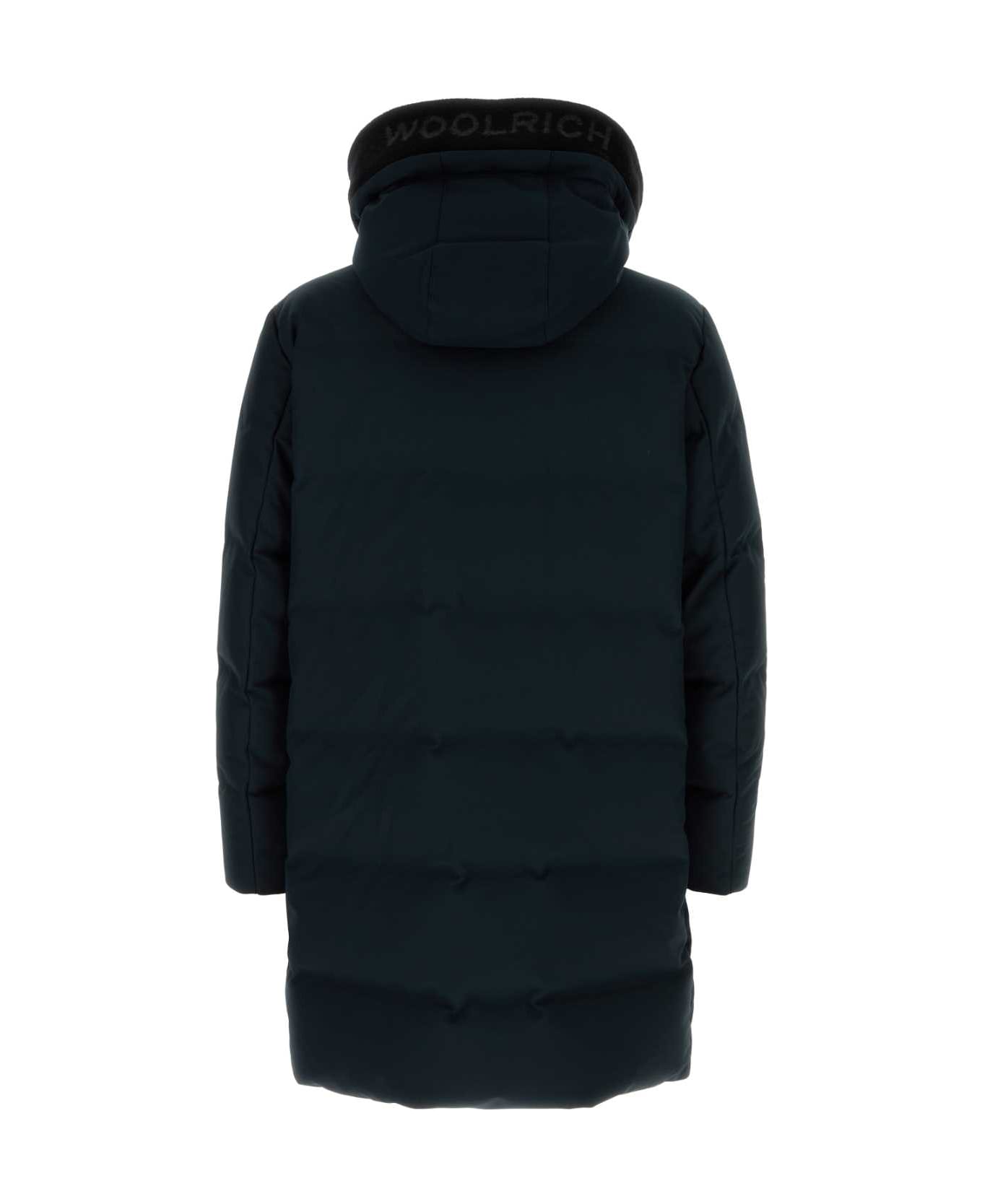 Woolrich Navy Blue Twill Parka - MELTONBLUE