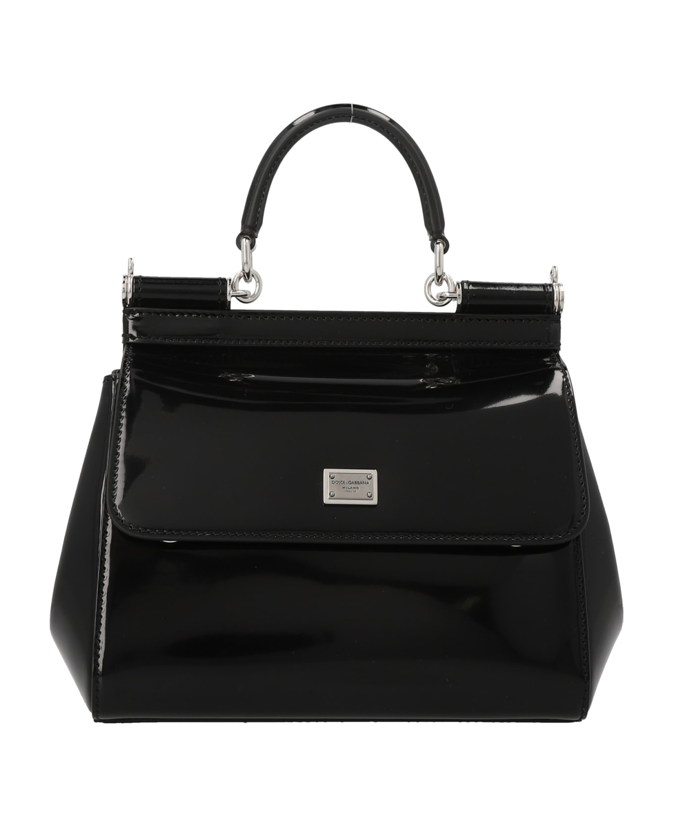 Dolce & Gabbana Logo Leather Handbag - Black  