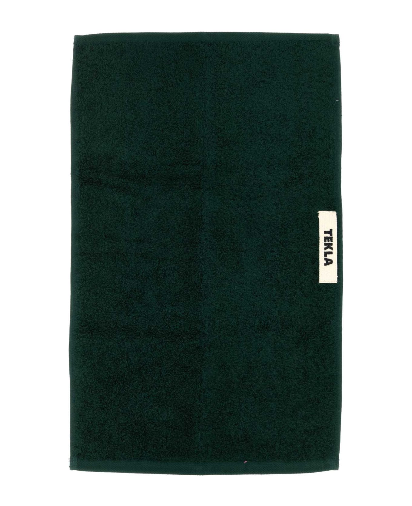 Tekla Bottle Green Terry Guest Towel - FOREST GREEN