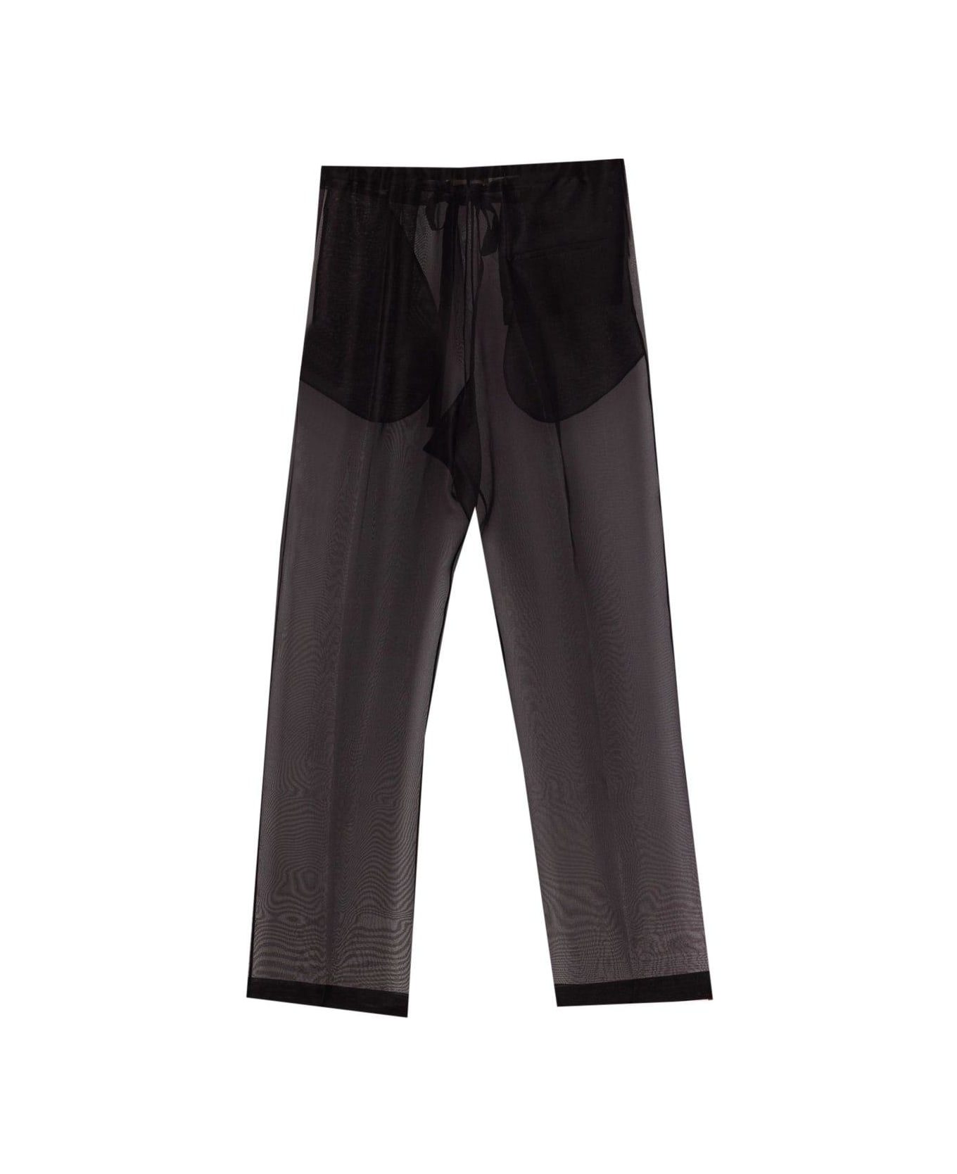 Khaite Trenton Drawstring Relaxed-fit Pants - BLACK