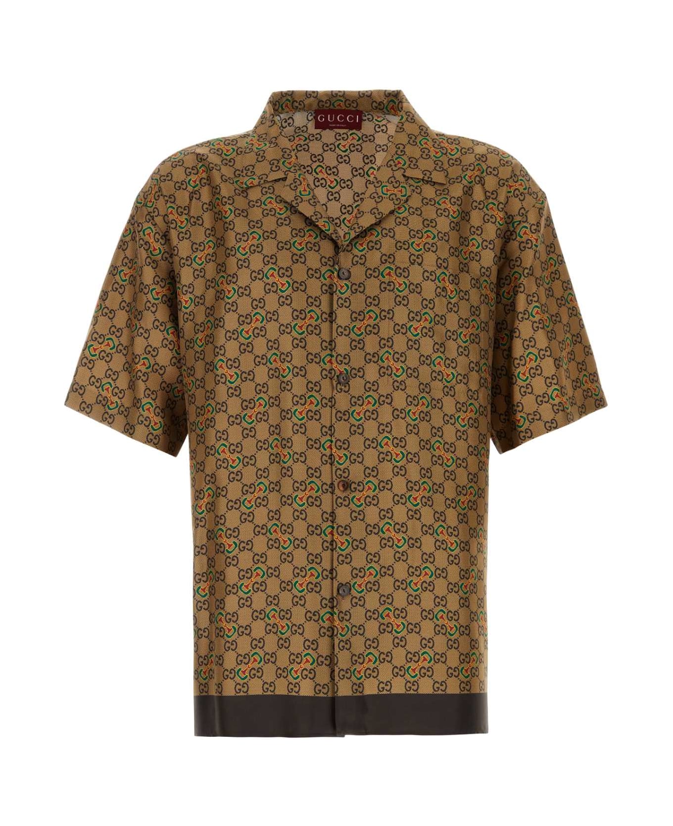 Gucci Printed Twill Shirt - GREENGOLDMC