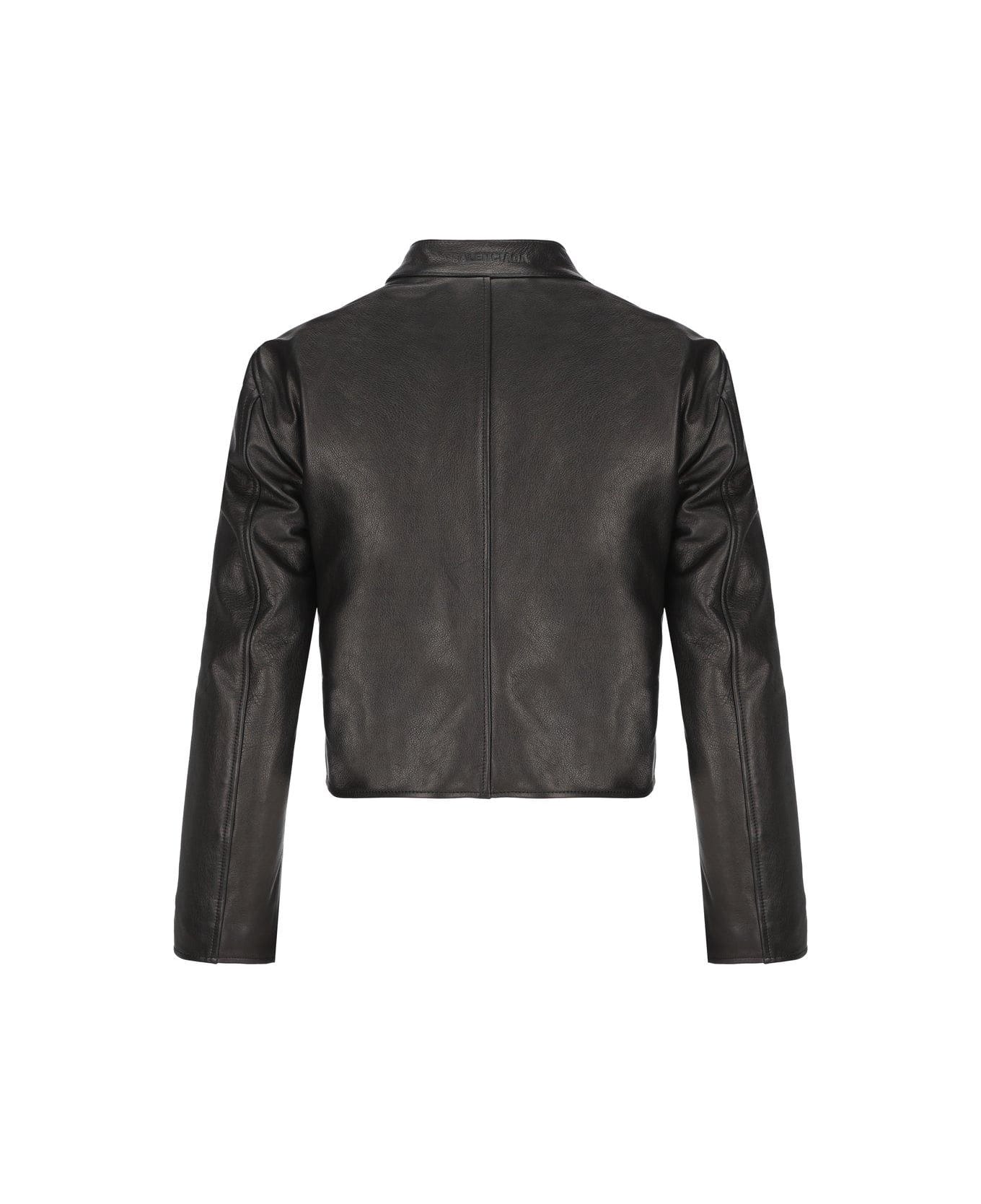 Balenciaga Racer Leather Jacket - BLACK