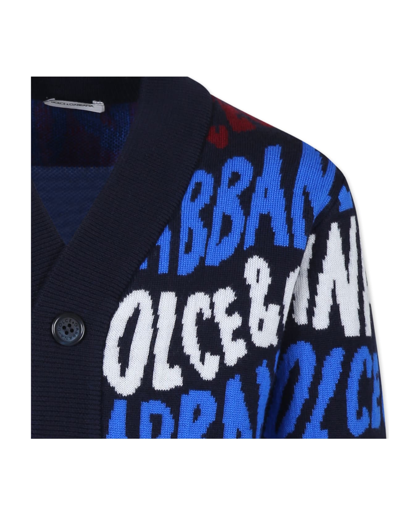 Dolce & Gabbana Blue T-shirt For Boy With Logo - Multicolor