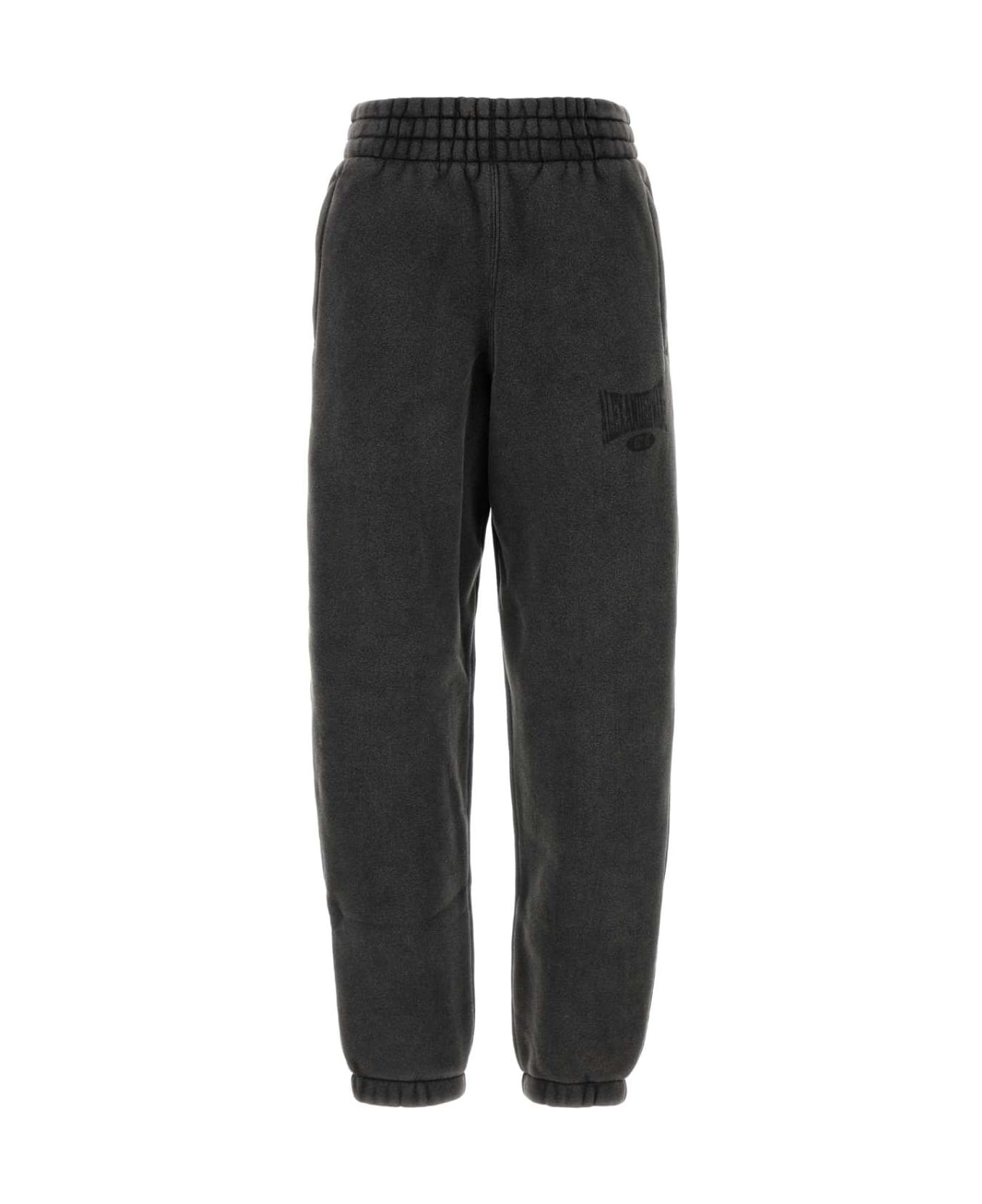 T by Alexander Wang Charcoal Cotton Blend Joggers - FADEDBLACK