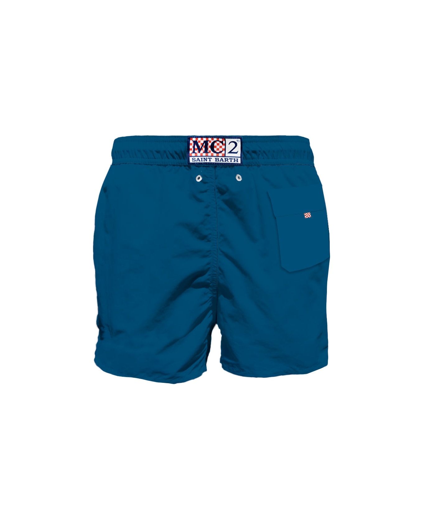 MC2 Saint Barth Blue Man Swim Shorts With Pocket - BLUE