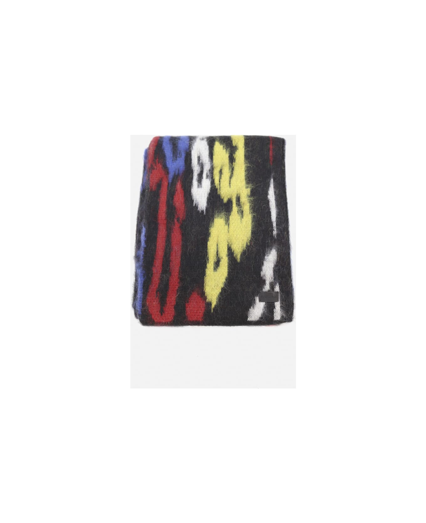 Saint Laurent Wool And Mohair Blend Scarf With All-over Multicolor Leopard Motif - Multicolor