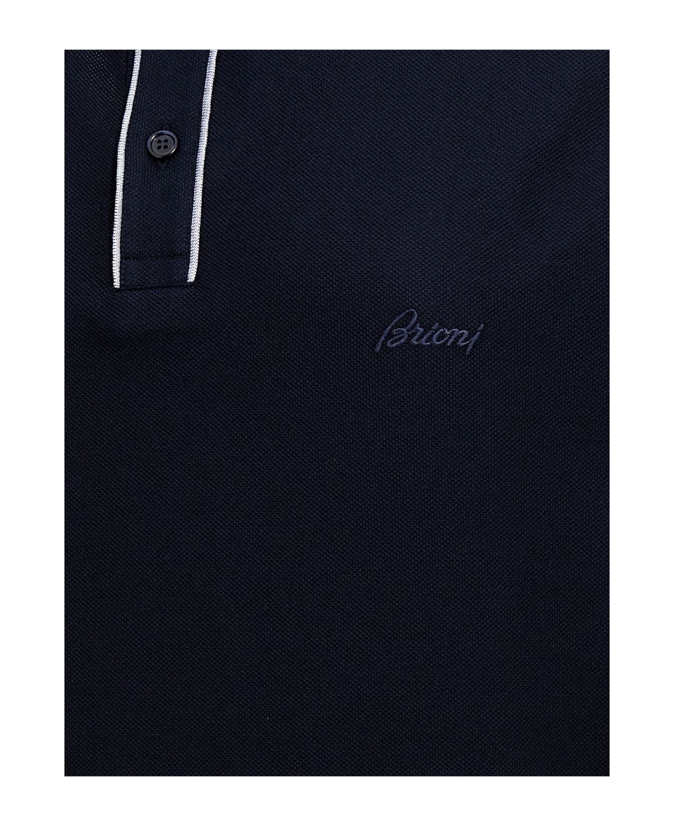 Brioni Logo Embroidery Polo Shirt - Blue ポロシャツ
