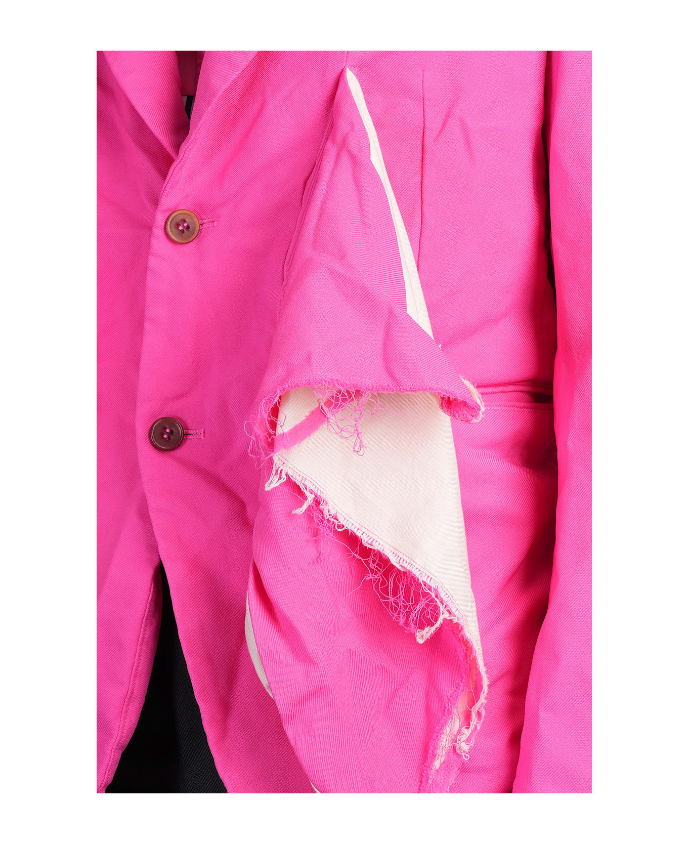 Comme Des Garçons Homme Plus Blazer In Rose-pink Polyester - rose-pink