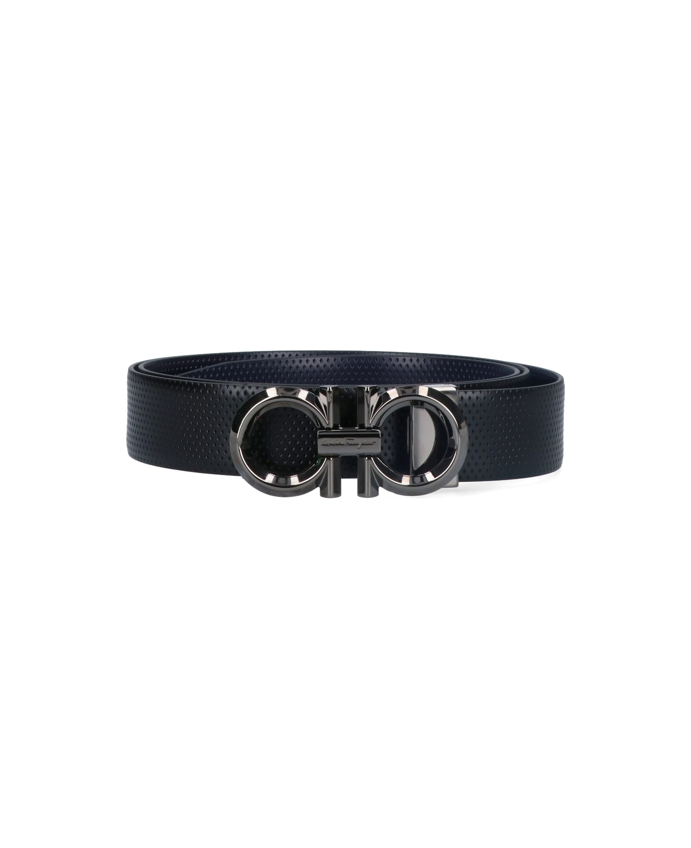 Ferragamo 'gancini' Reversible Belt - Black  