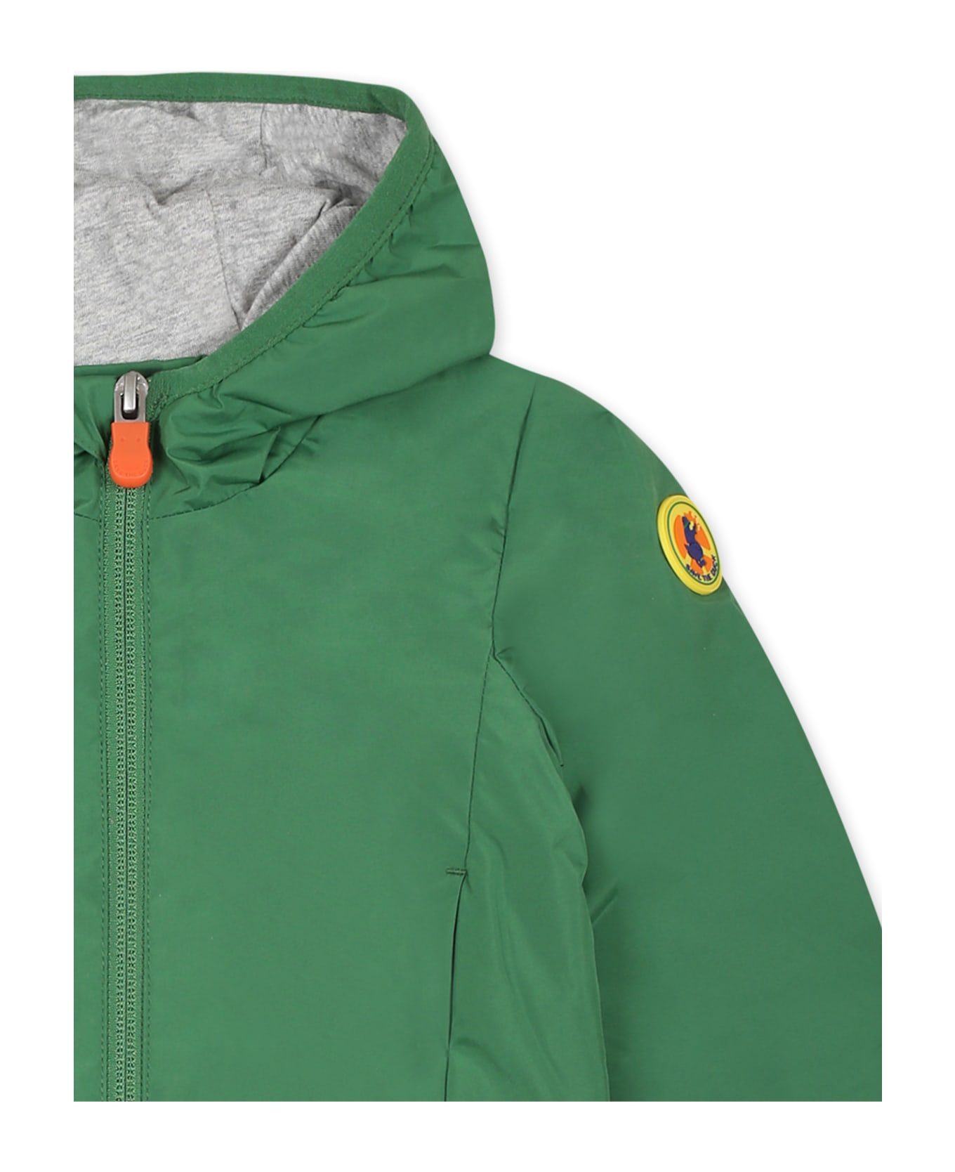 Save the Duck Green Windbreaker Jacket For Baby Boy With Logo - Green