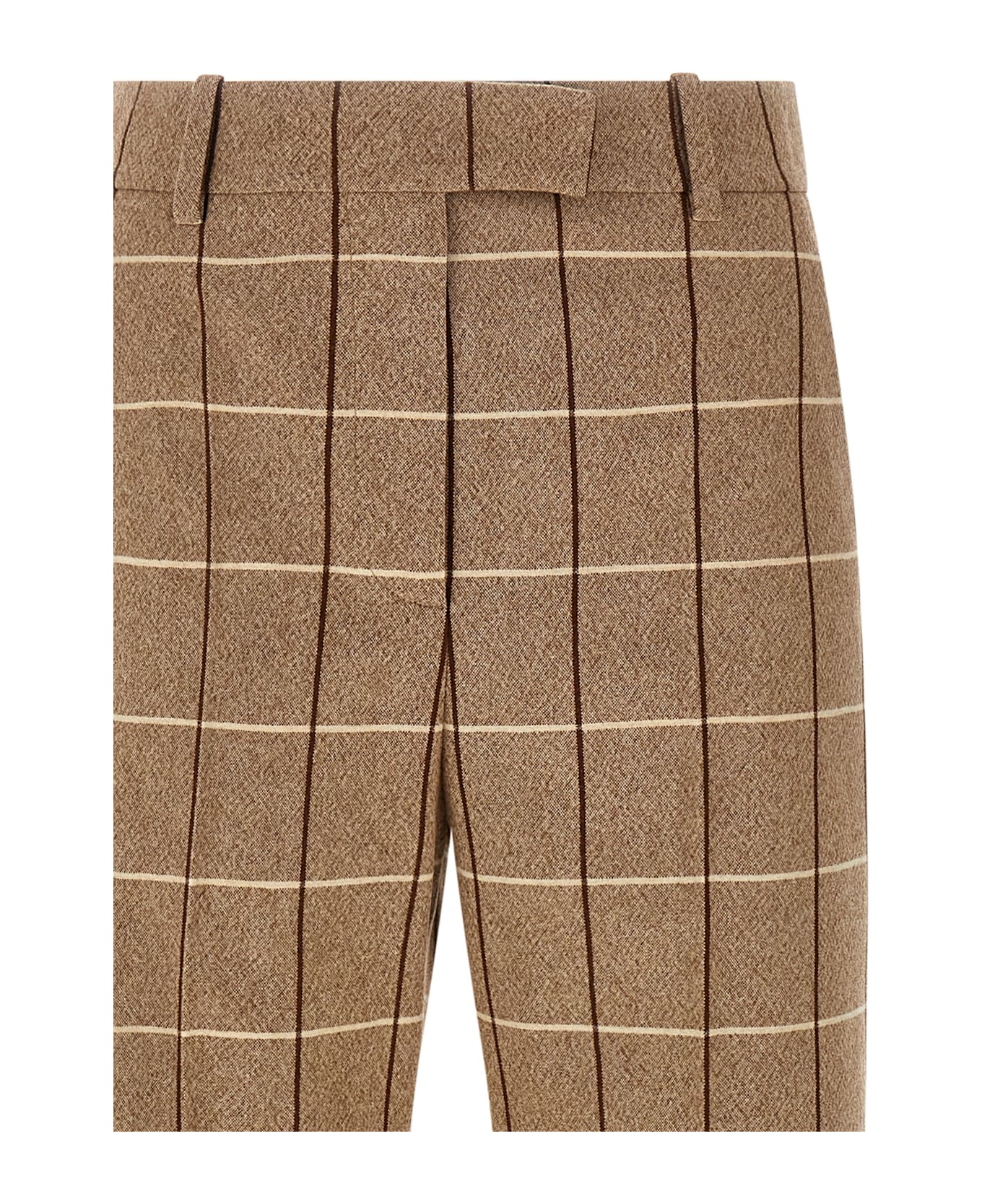 Valentino Garavani Valentinogaravani Wool Pants With Window Pattern - Beige