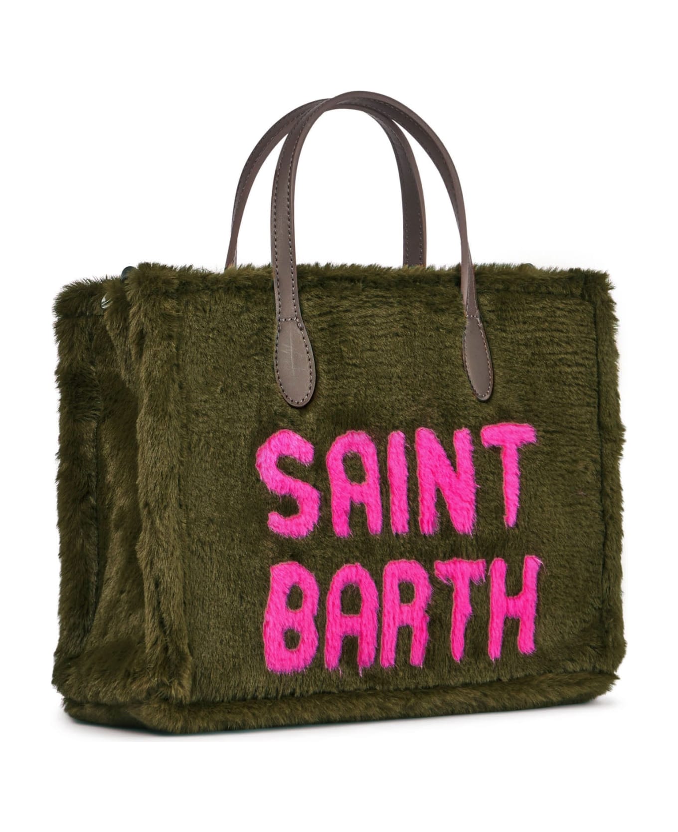 MC2 Saint Barth Vivian Green Faux Fur Handbag - GREEN