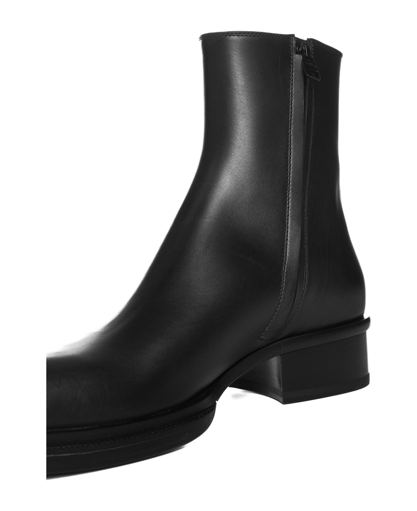 Alexander McQueen Cuban Stack Ankle Boots - Black