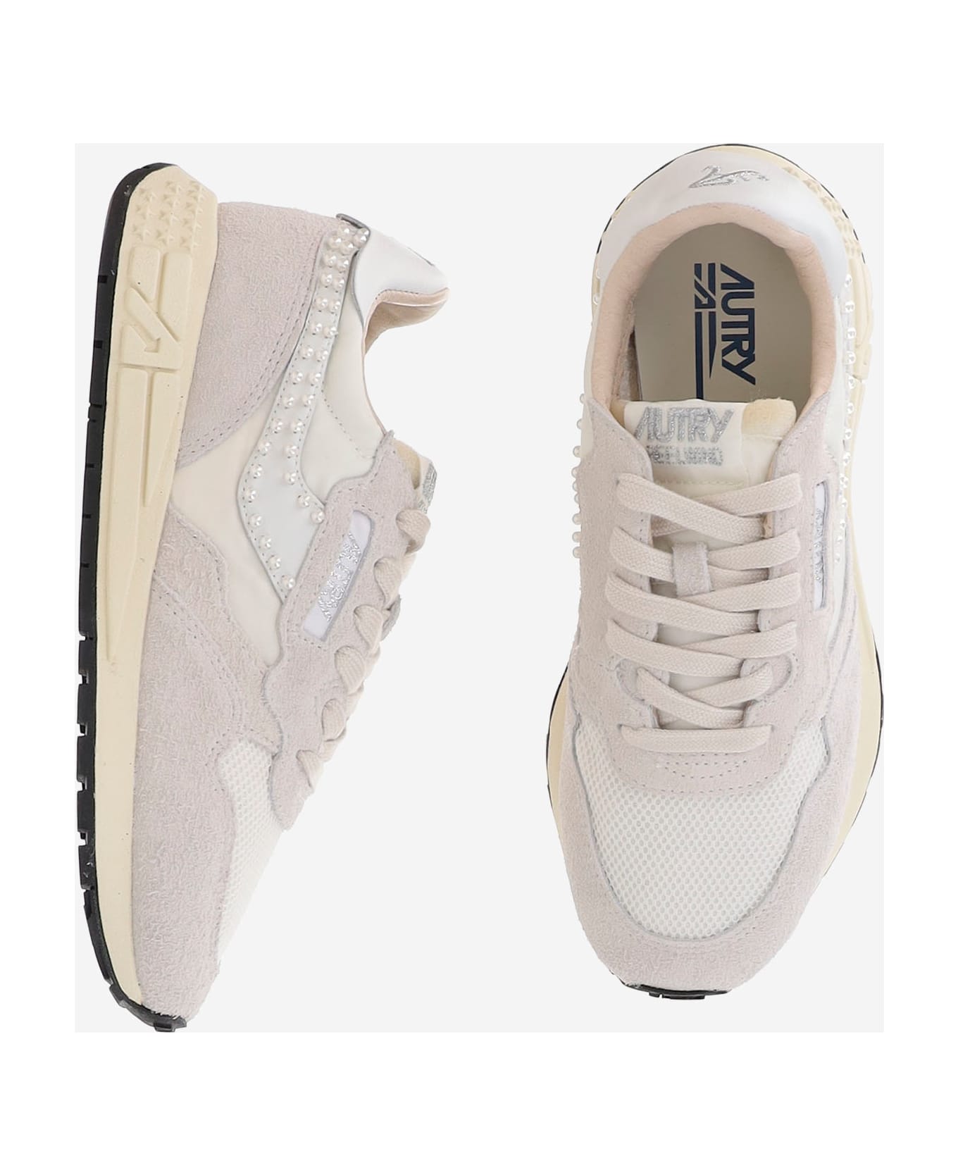 Autry Reelwind Low Nylon And Suede Sneakers - White