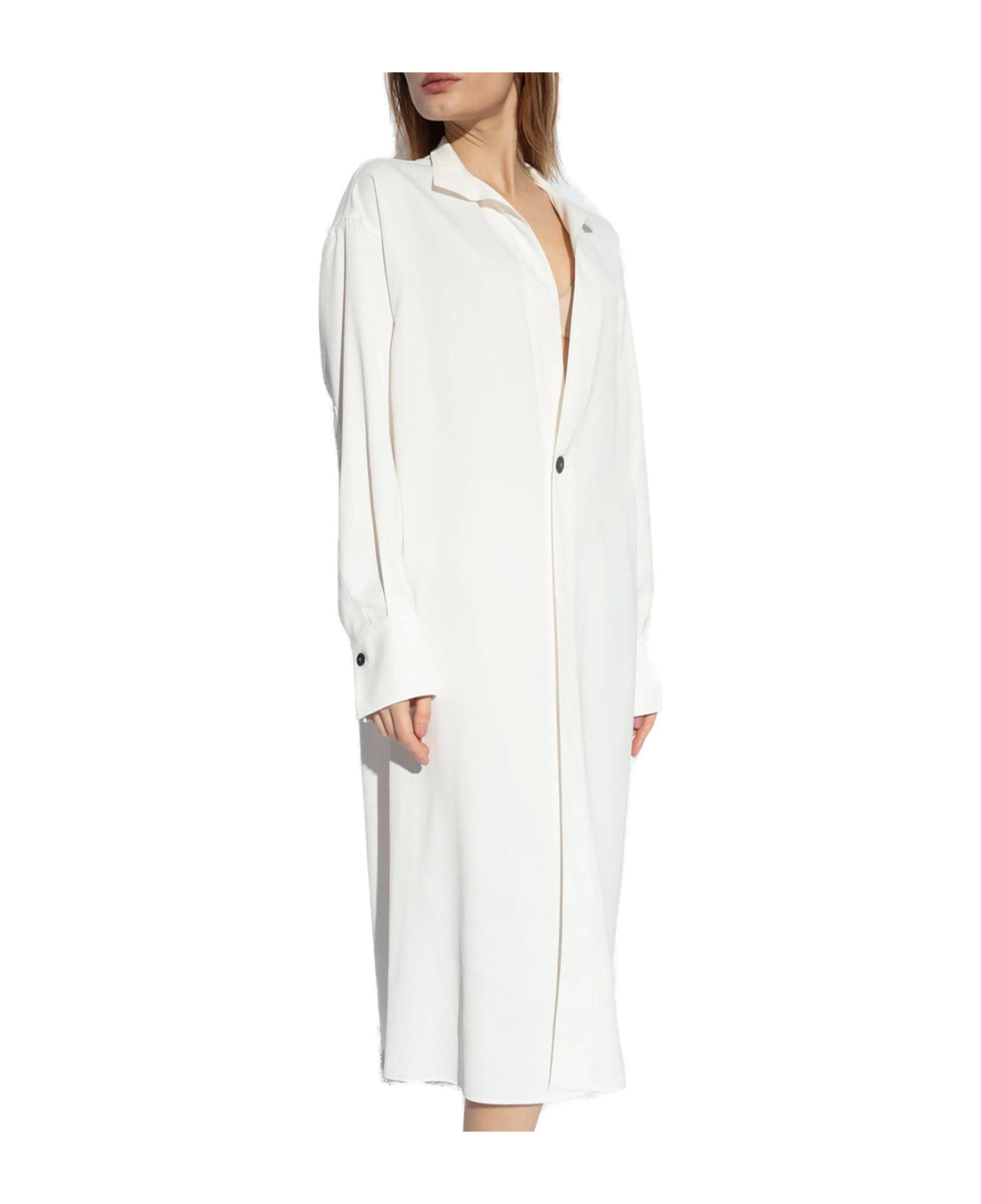 Ferragamo V-neck Shirt Dress - White コート＆ジャケット