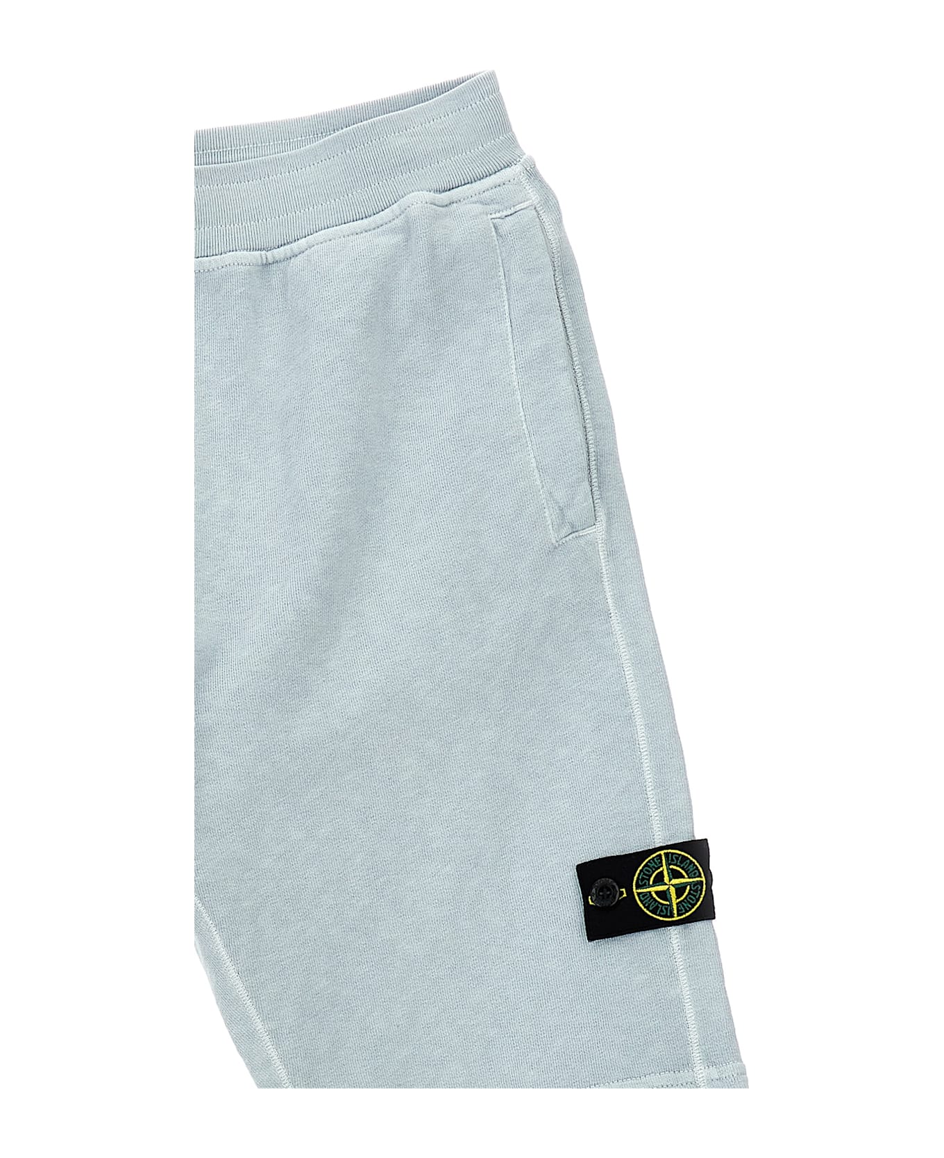 Stone Island Junior Logo Badge Bermuda Shorts - Light Blue