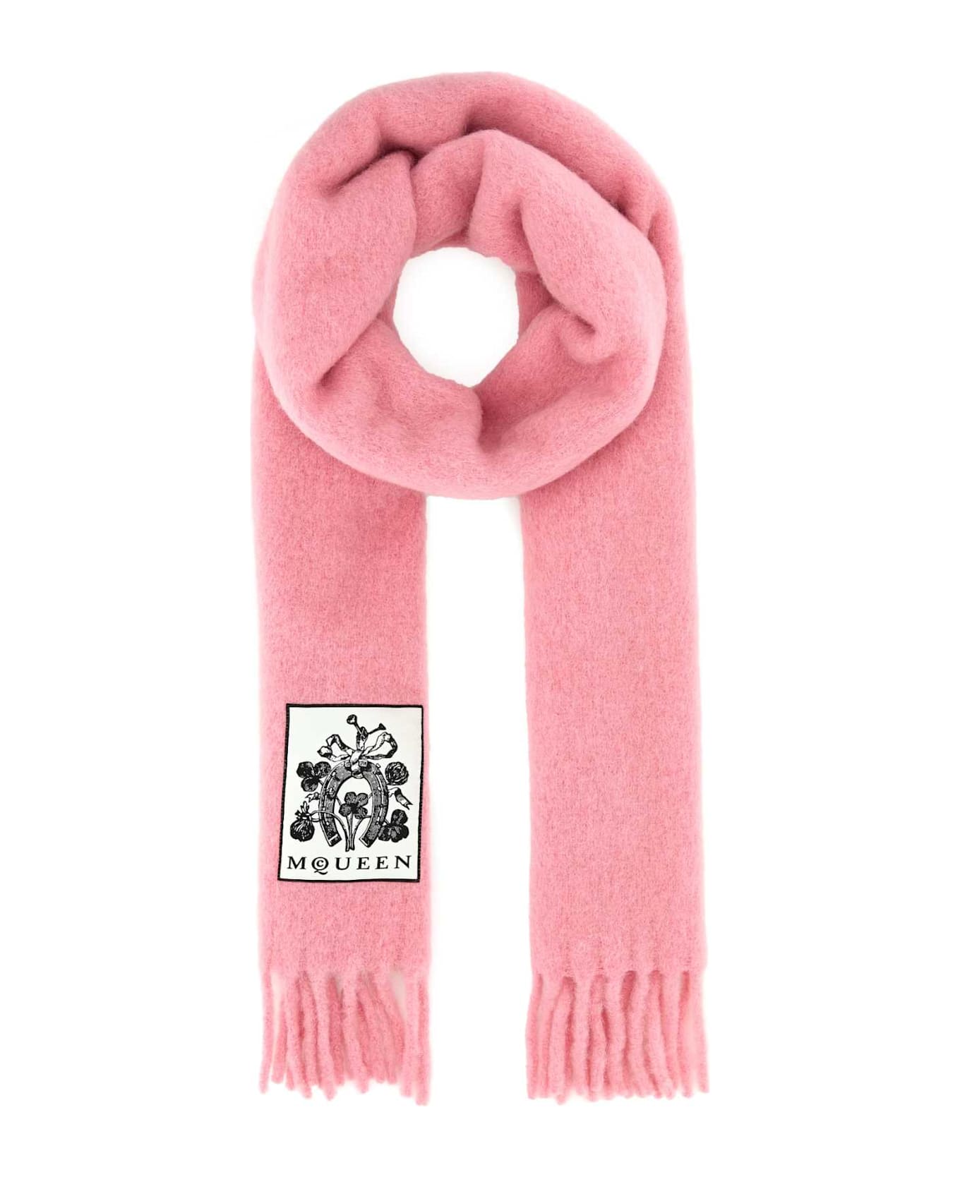 Alexander McQueen Pink Alpaca Blend Scarf - COCKTAILPINK