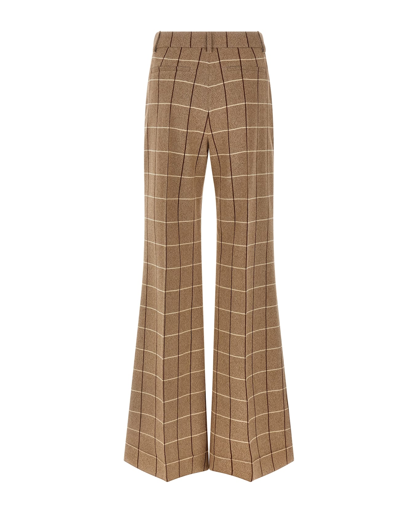Valentino Garavani Valentinogaravani Wool Pants With Window Pattern - Beige