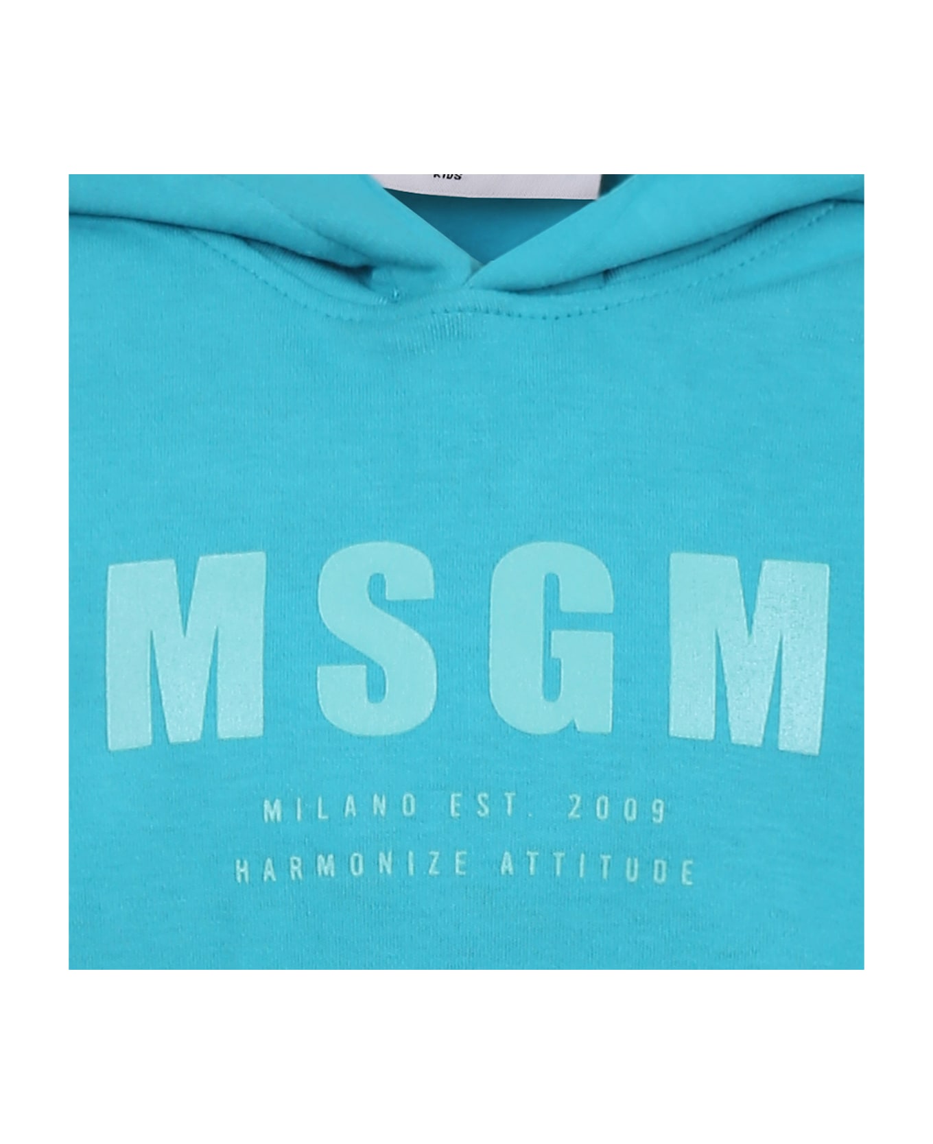 MSGM Green Sweatshirt For Kids With Logo - Green