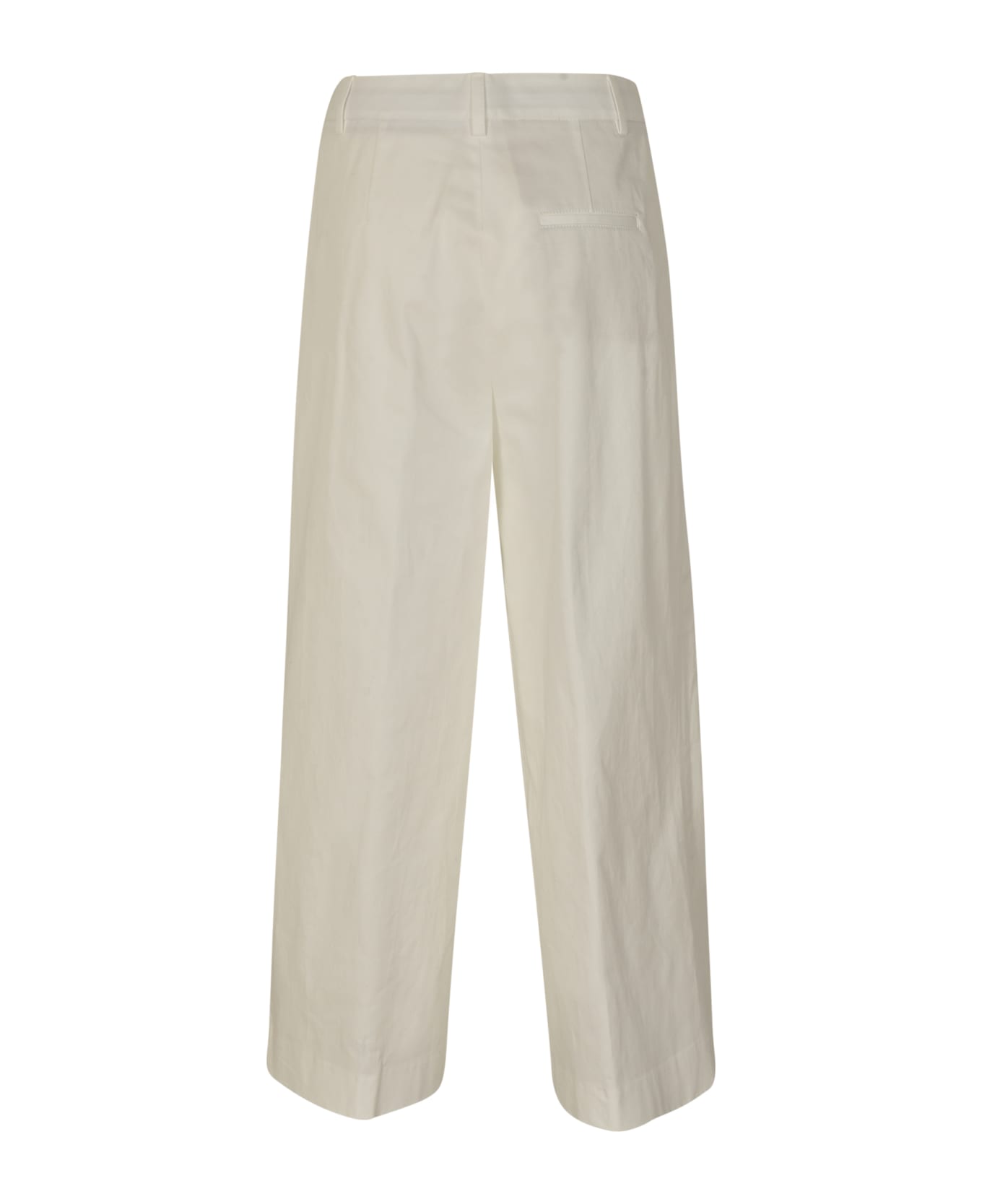 Closed Wide Straight Leg Trousers - Ivory