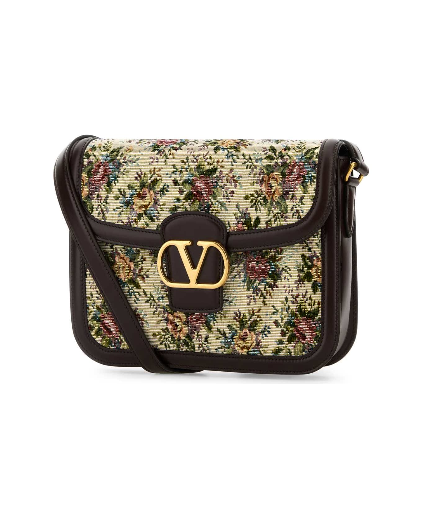 Valentino Garavani Embroidered Jacquard 9to5 Crossbody Bag - MULTICOLOROAKBROWN