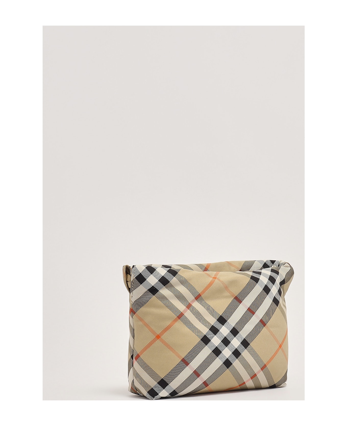 Burberry Drwstrng Pouch Shoulder Bag - CHECK BEIGE